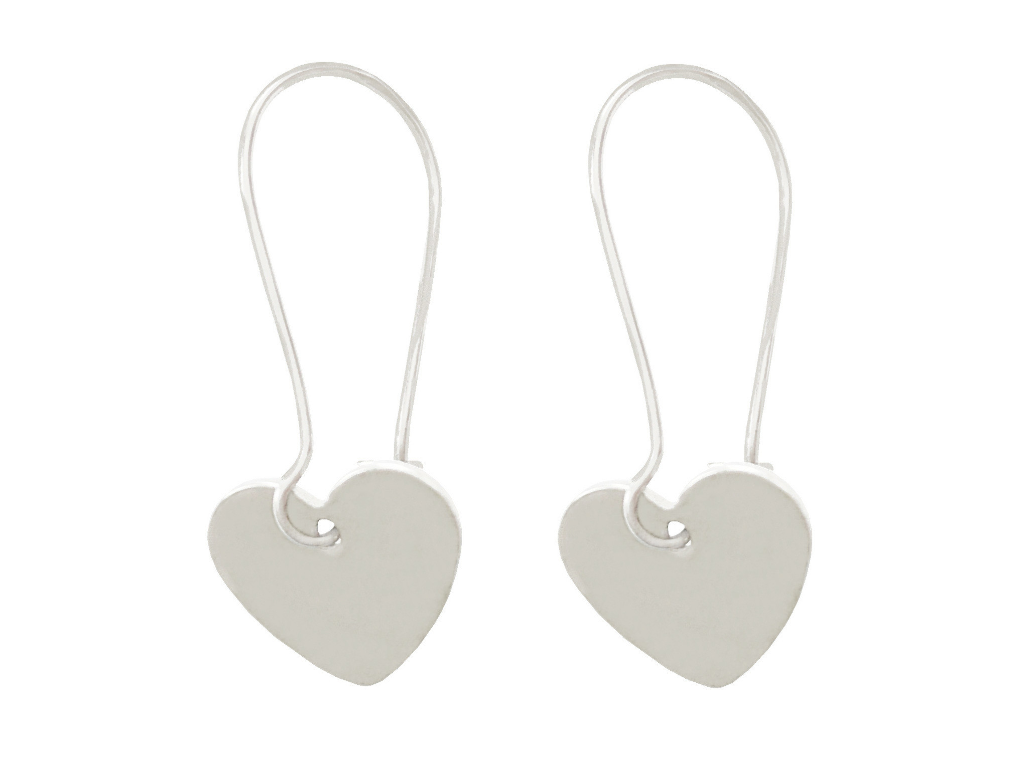 Boucles doreilles CHAMA pendantes acier inoxydable argent pendentif cœur minimaliste