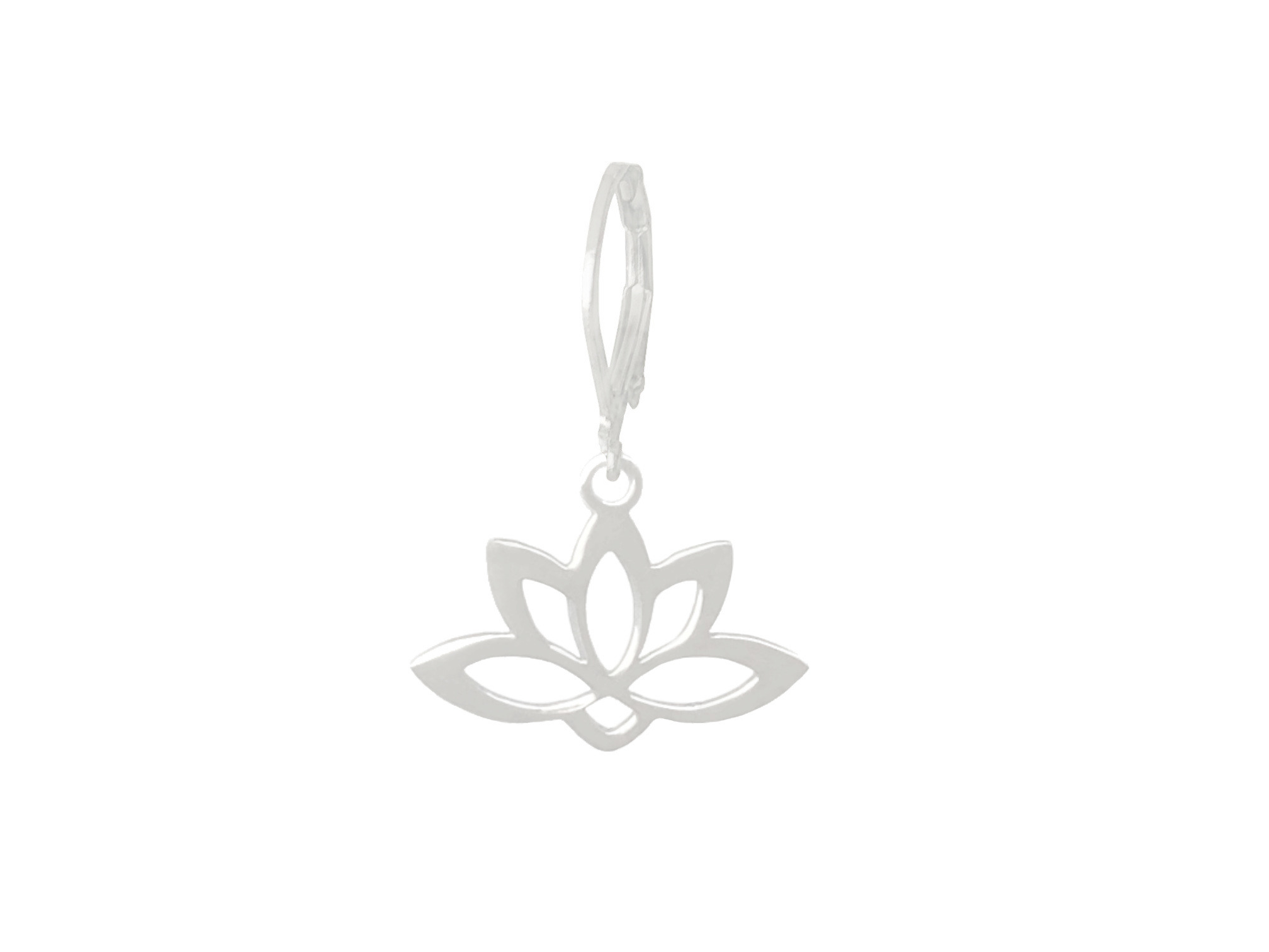 Boucles doreilles MEISSARA dormeuses acier inoxydable argent pendentif breloque fleur de lotus bohème