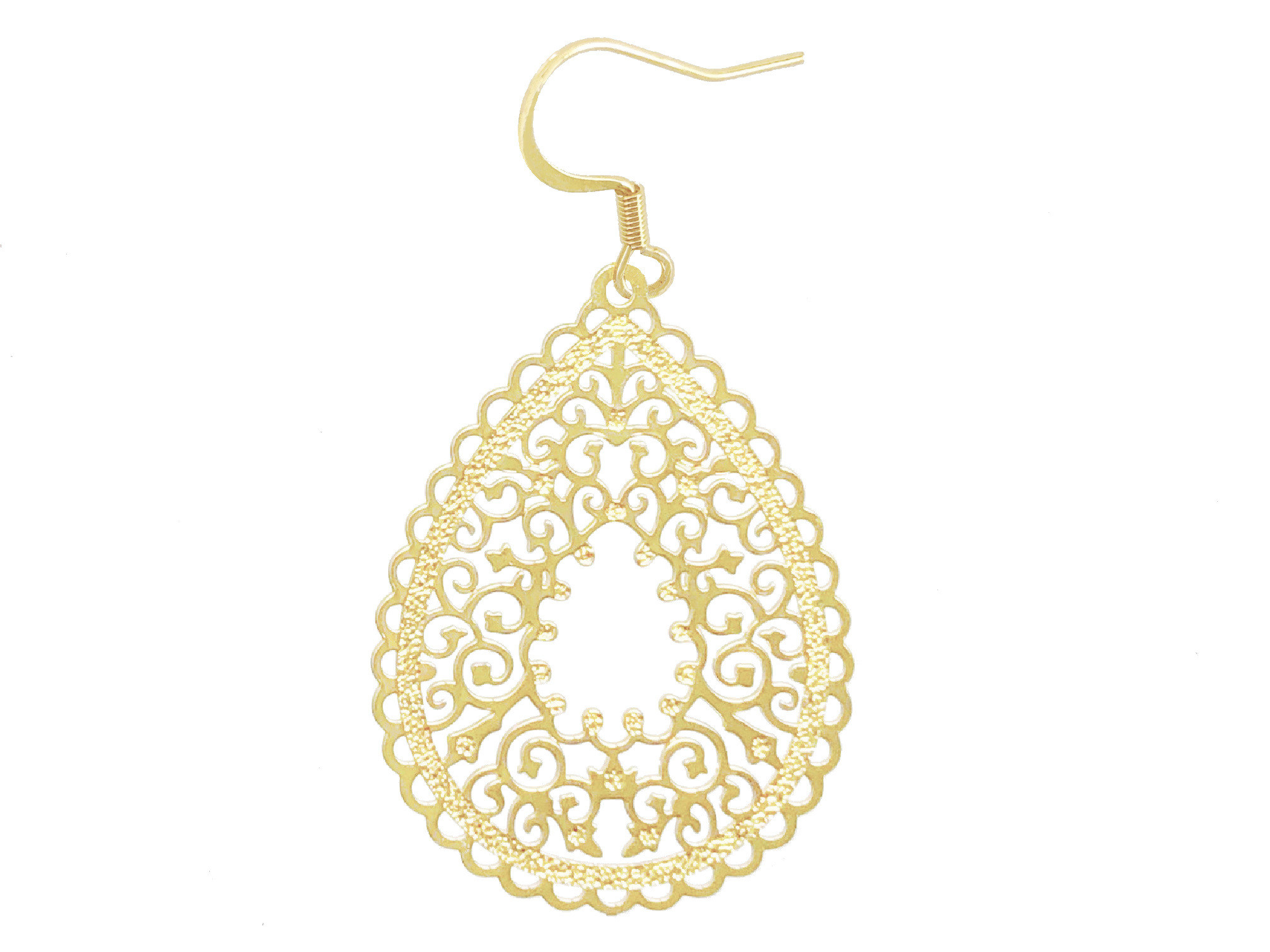 Boucles doreilles JOURIYYA pendantes acier inoxydable doré or pendentif goutte graphique fleur bohème