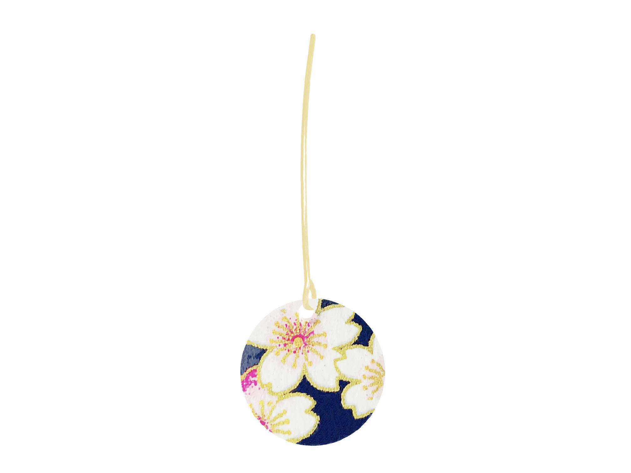 Boucles doreilles MAYU acier inoxydable or pendantes pendentif papier japonais washi fleurs couleur bleu rose