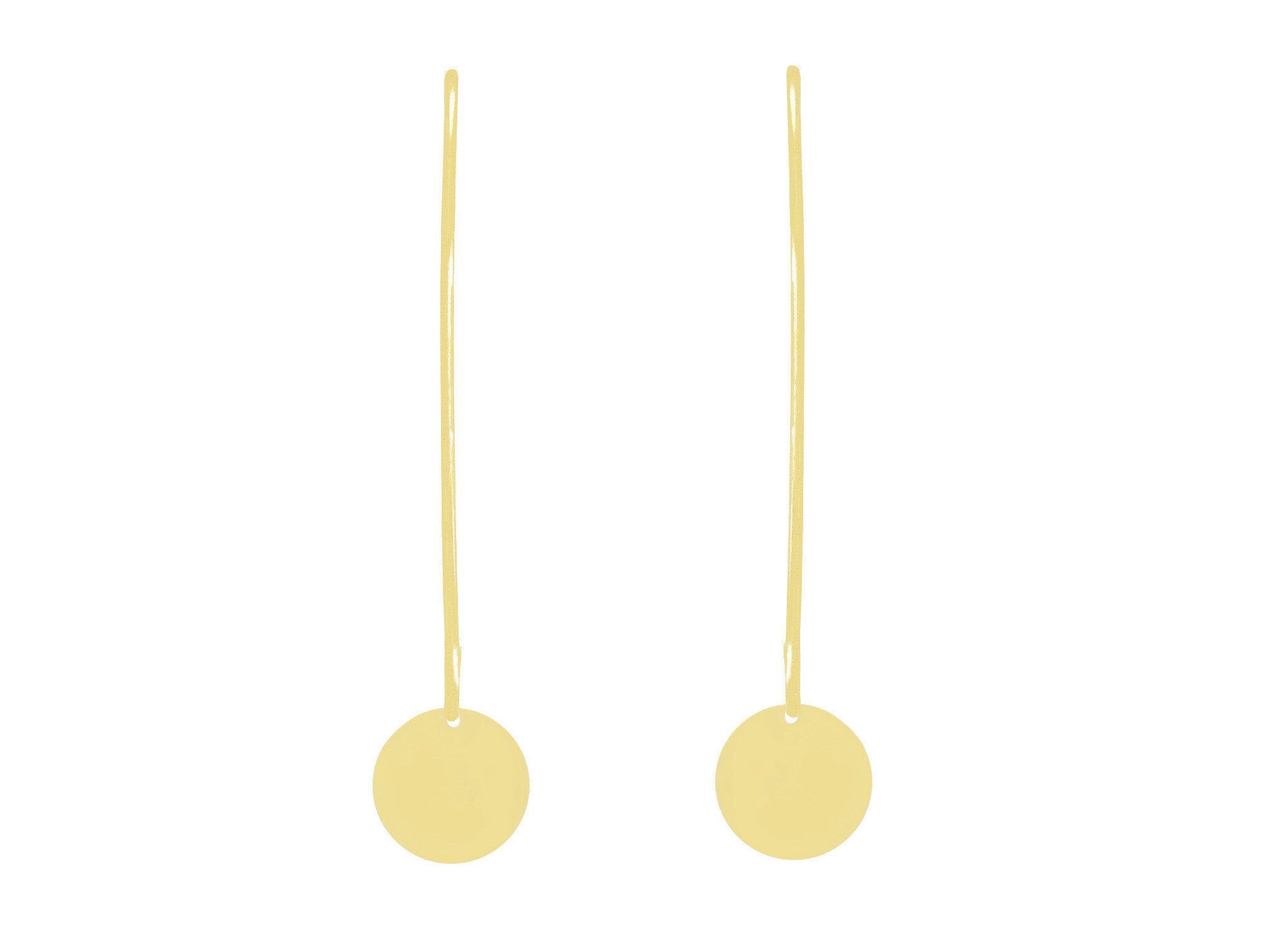 Boucles doreilles NADWA pendantes acier inoxydable doré or pendentif médaille ronde minimaliste