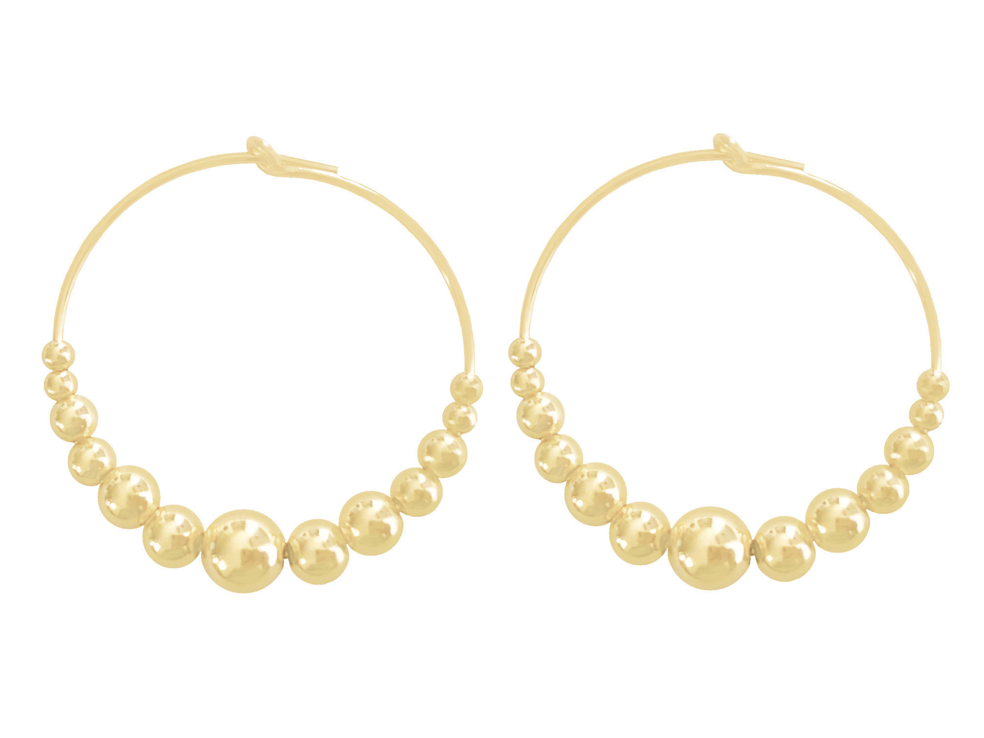 Boucles doreilles SIRAA créoles or gold filled 14K perles minimaliste