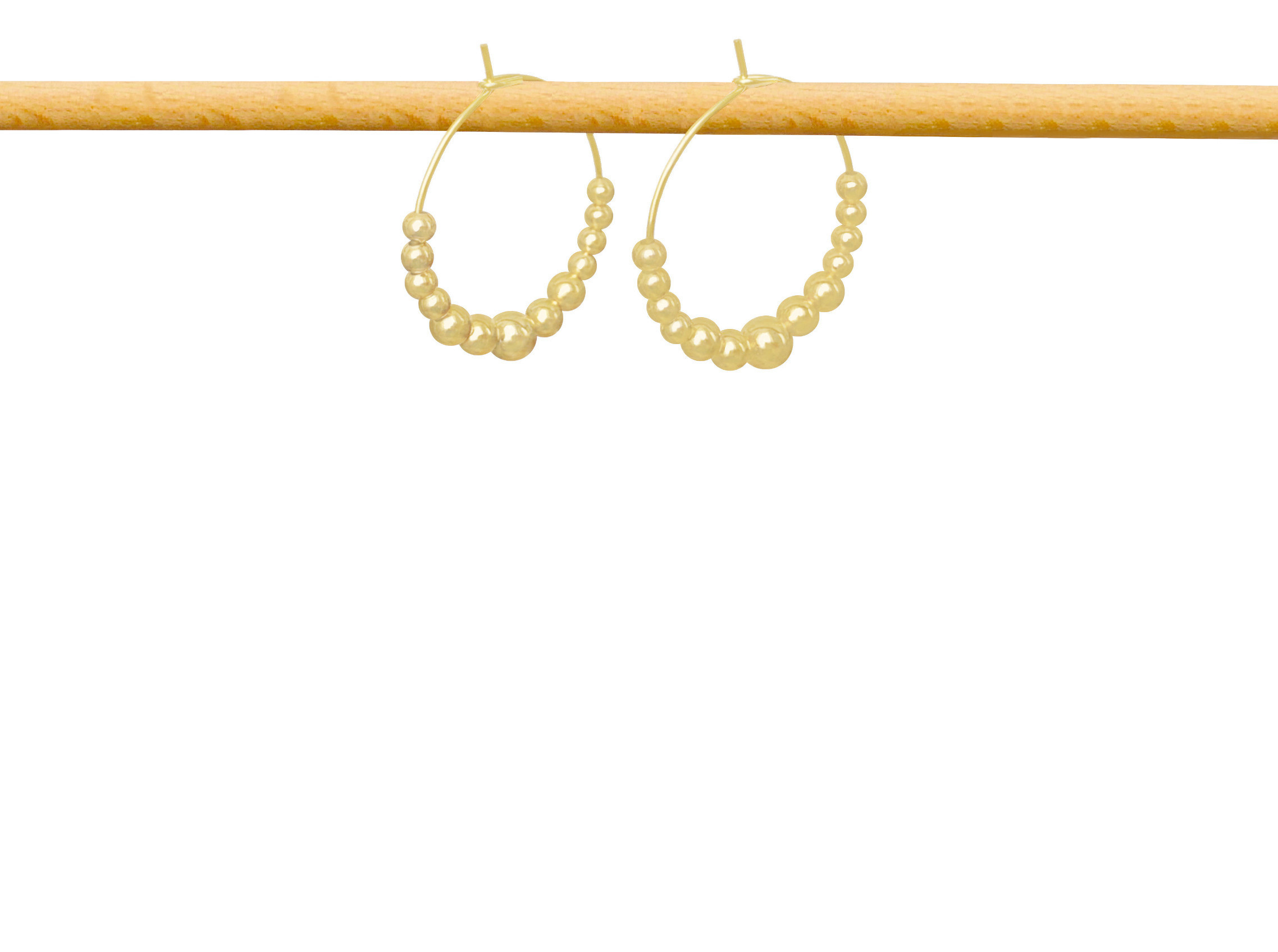 Boucles d'oreilles DANEEN créoles dorées or perles rondes-minimaliste-bohème- MARJANE et Cie