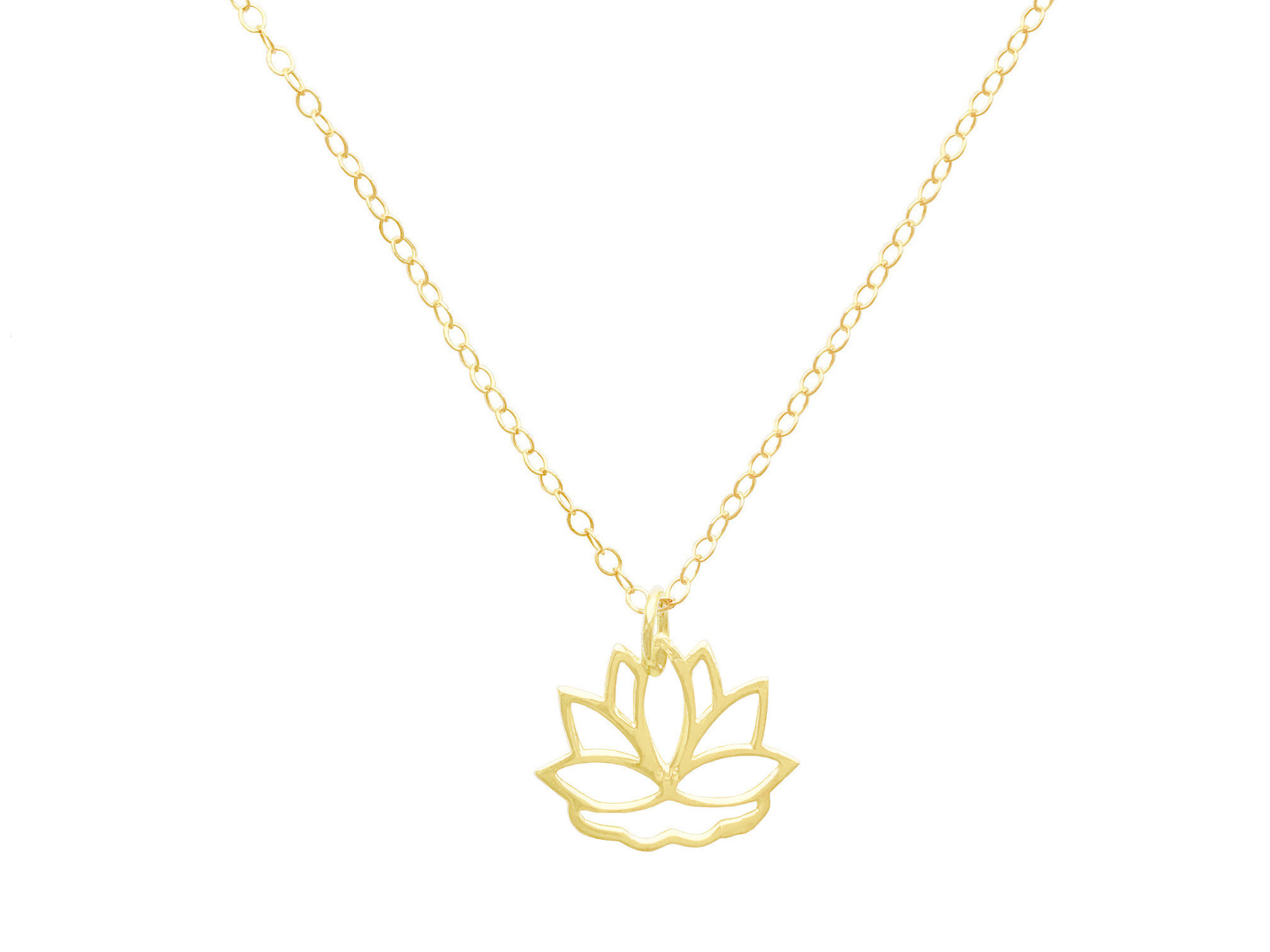 Collier AZHAR or gold filled 14K pendentif fleur de lotus spirituel-minimaliste-bohème- MARJANE et Cie