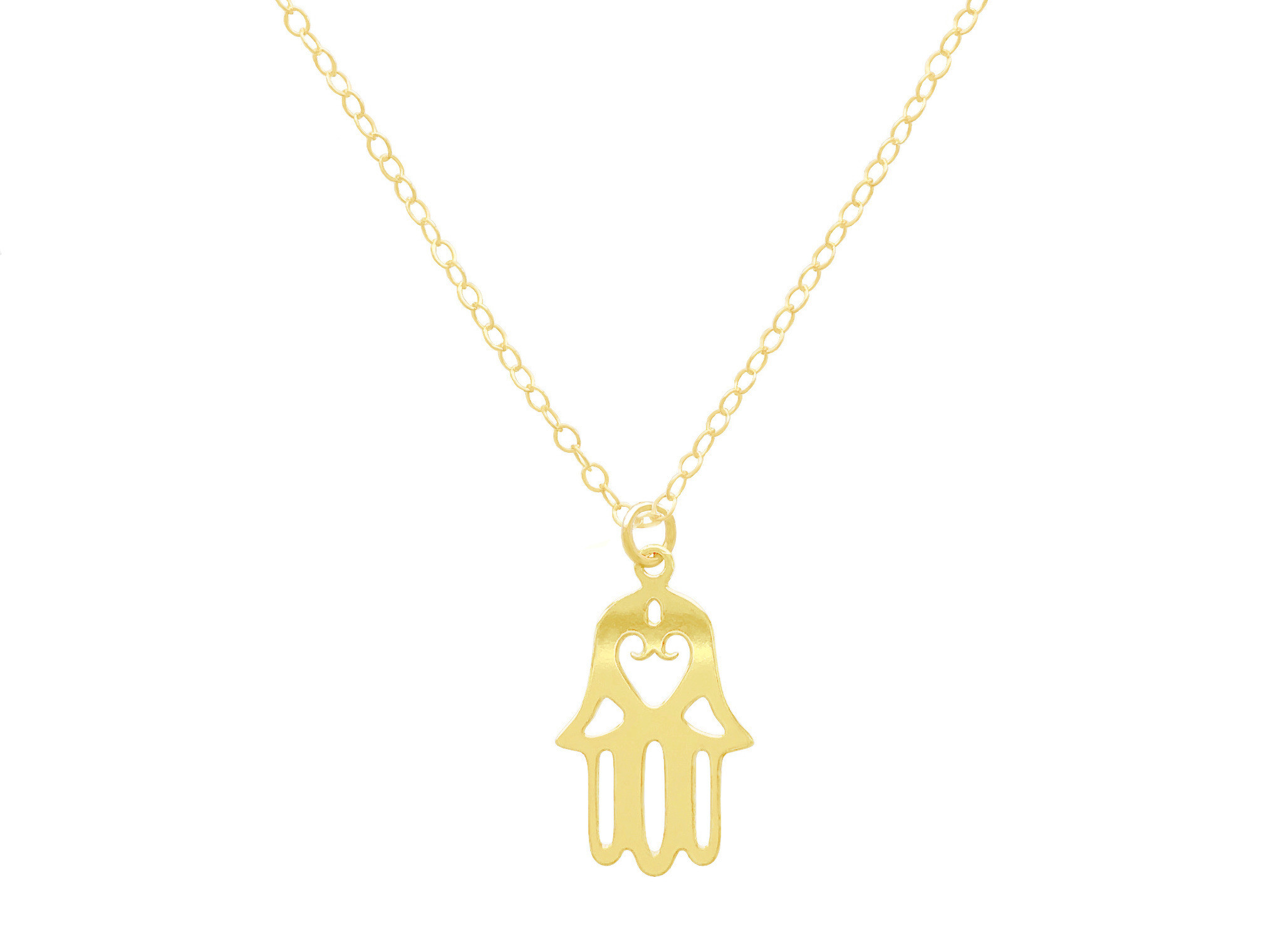 Collier KHOMSA or gold filled 14K pendentif Main de Fatma Khamsa Hamsa ethnique-minimaliste-bohème- MARJANE et Cie