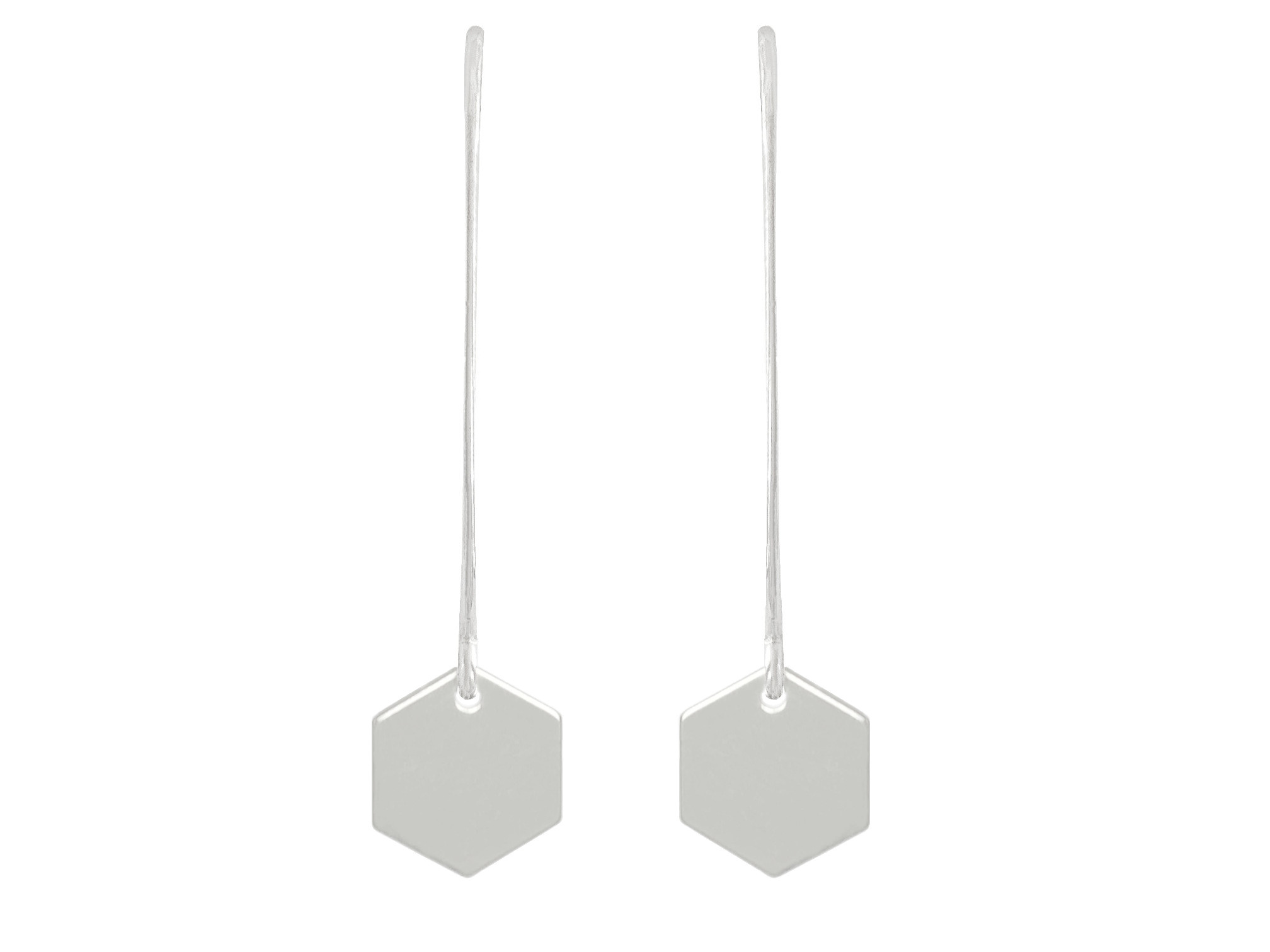 Boucles doreilles KAHINA pendantes argent 925 massif graphique minimaliste