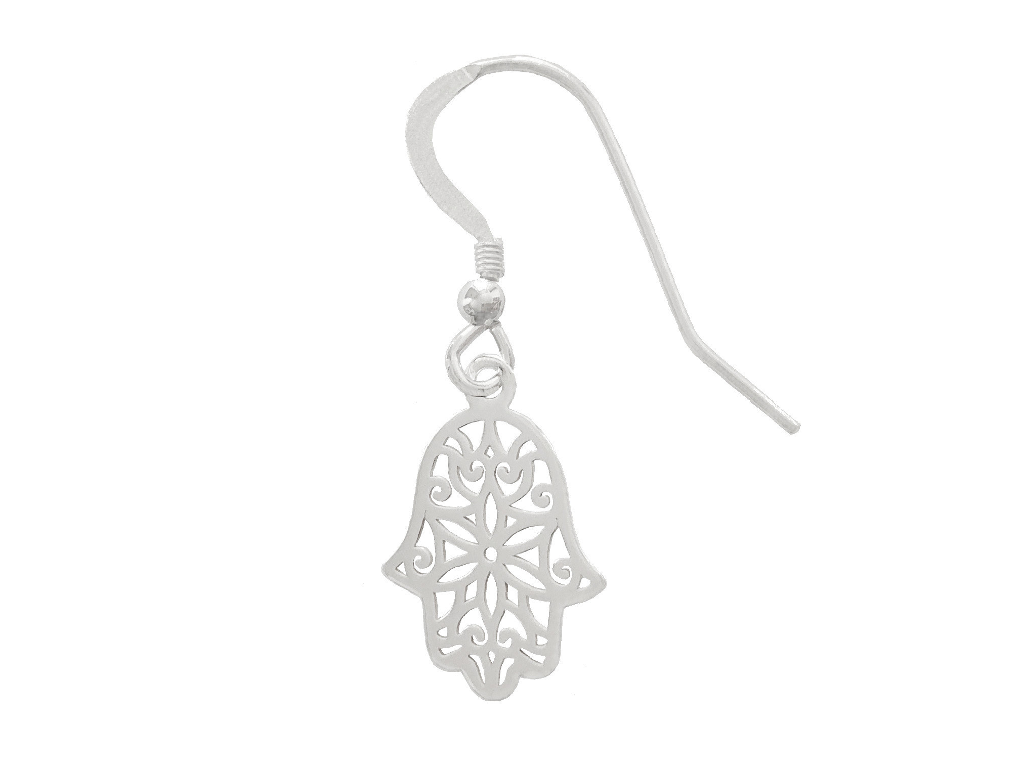 Boucles doreilles FATMA argent massif 925 Main de Fatma Khamsa Hamsa oriental bohème