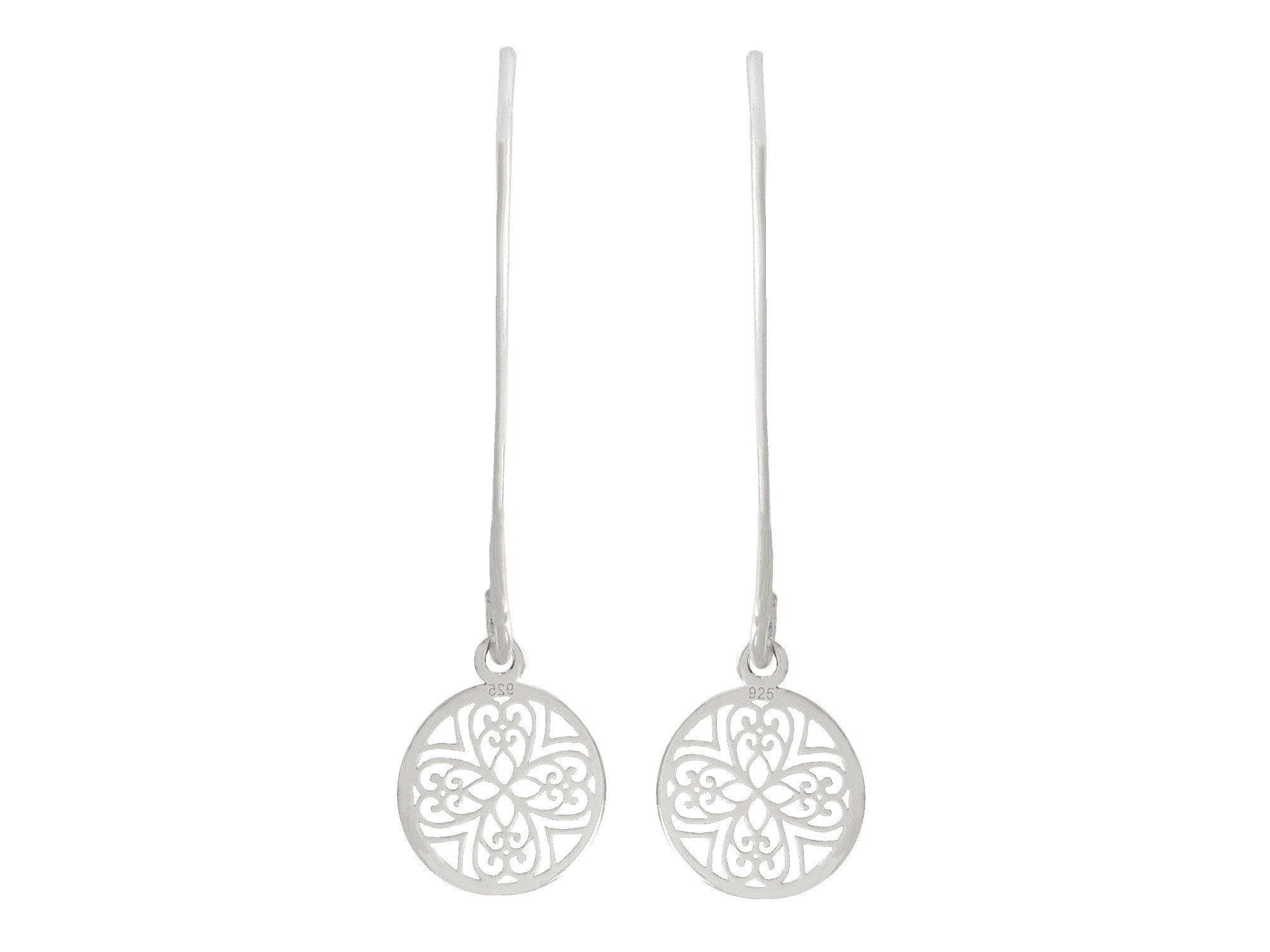 Boucles doreilles NARJESS pendantes argent massif 925 pendentif rond fleur minimaliste