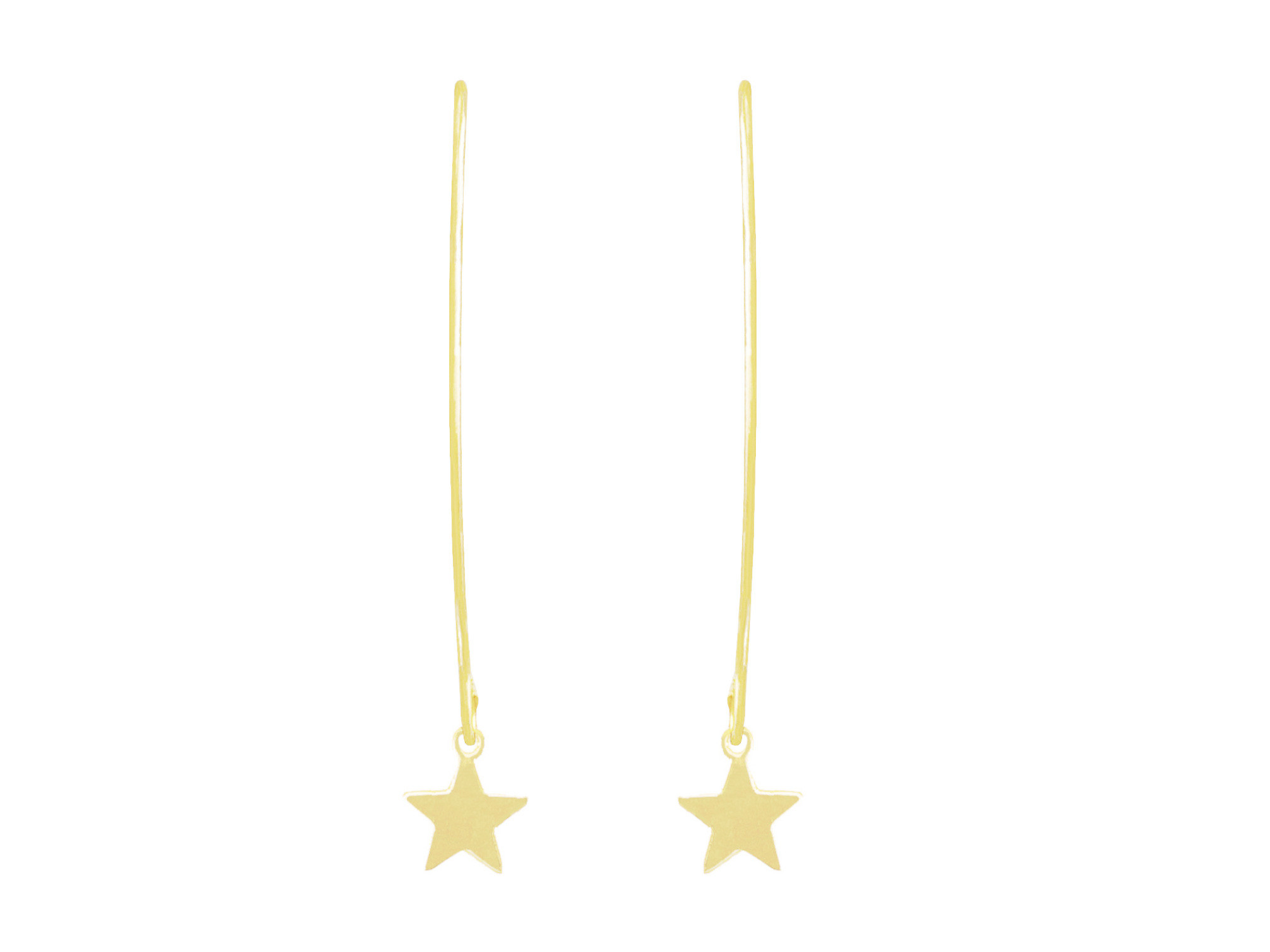Boucles doreilles NAWEL dorées or pendantes pendentif étoile minimaliste