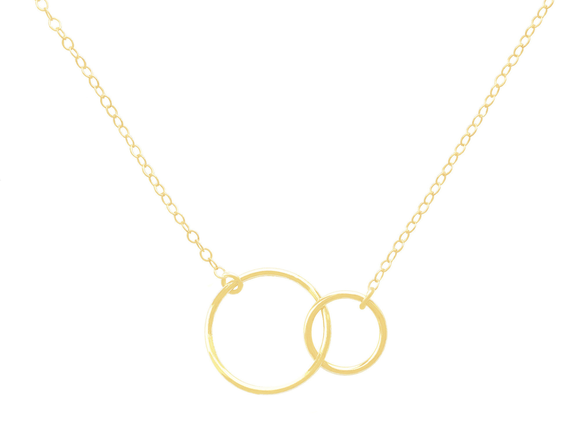 Collier RAHMA or gold filled 14K pendentif anneaux entrelacés infini-ras du cou-minimaliste-bohème- MARJANE et Cie