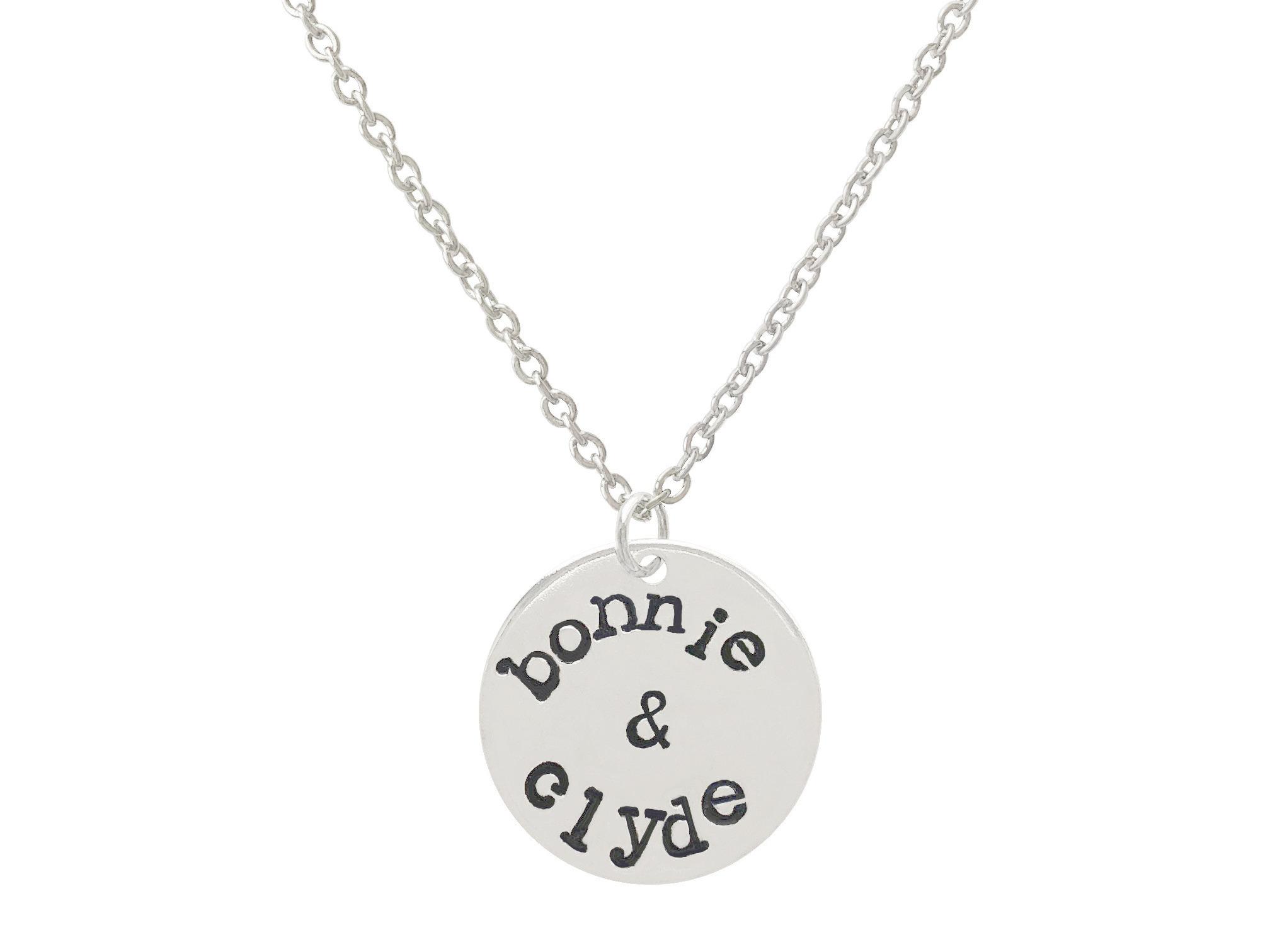 Collier HELIYA médaille gravée personnalisable acier inoxydable argent-minimaliste-bohème - MARJANE et Cie