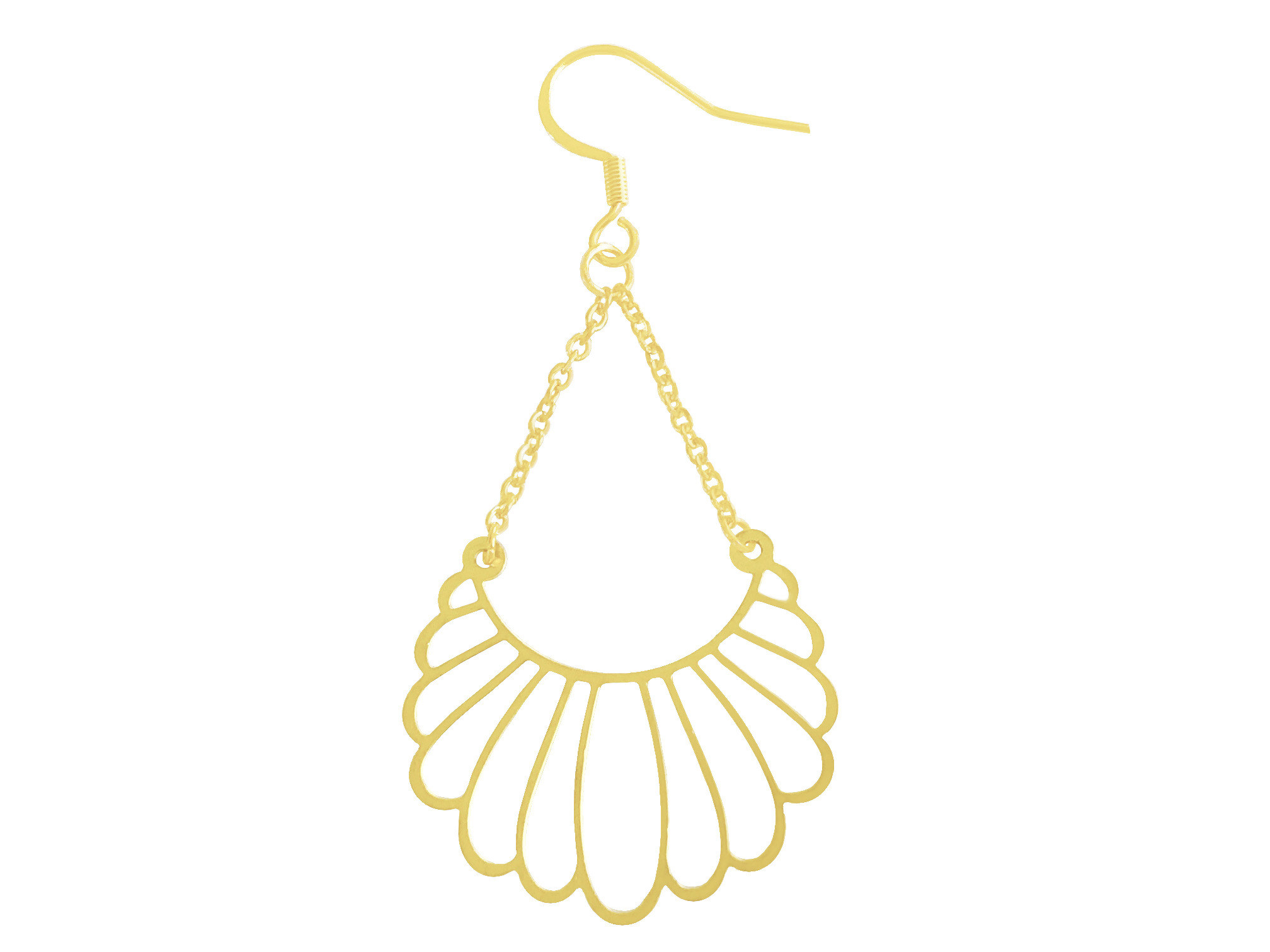Boucles doreilles SOULEÏMA pendantes acier inoxydable doré or pendentif graphique bohème