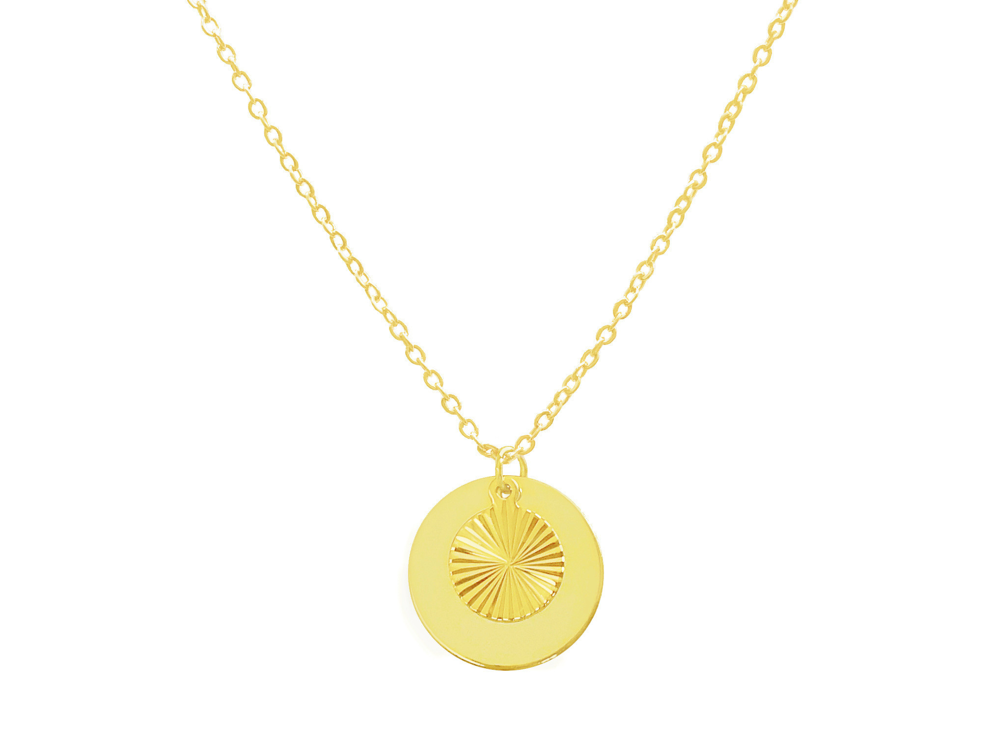 Collier HAMIDA doré à l’or fin pendentifs médailles-minimaliste-bohème - MARJANE et Cie