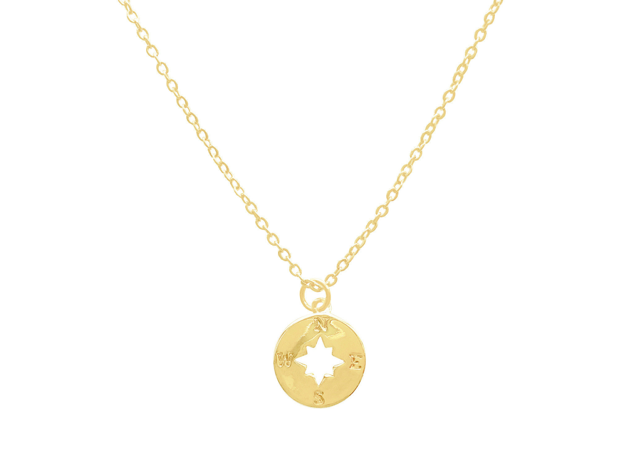 Collier HEDIA doré à l’or fin pendentif étoile Rose des Vents- ras du cou-minimaliste-bohème - MARJANE et Cie