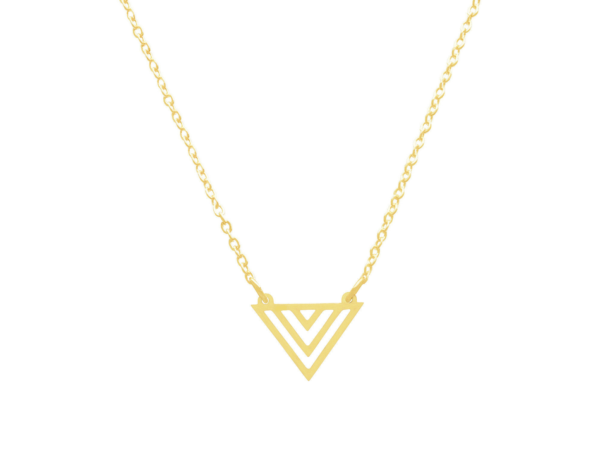 Collier HOSNIA doré à l’or fin pendentif graphique triangle-ras du cou-minimaliste-bohème- MARJANE et Cie