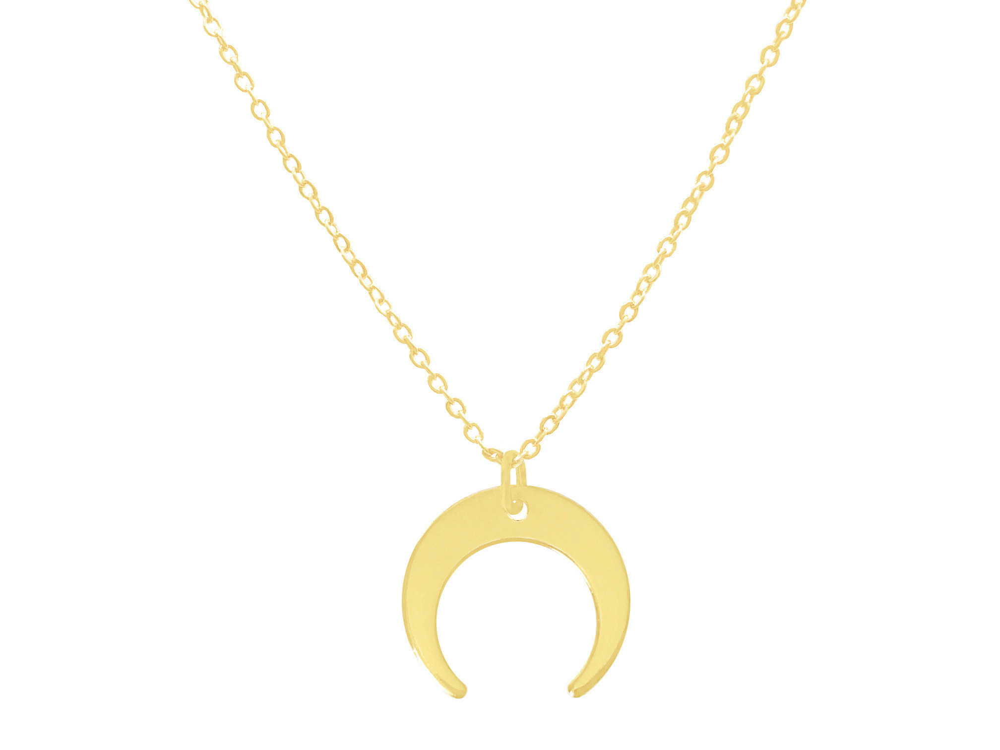 Collier KAMAR doré à l’or fin pendentif croissant de lune-minimaliste-bohème- MARJANE et Cie