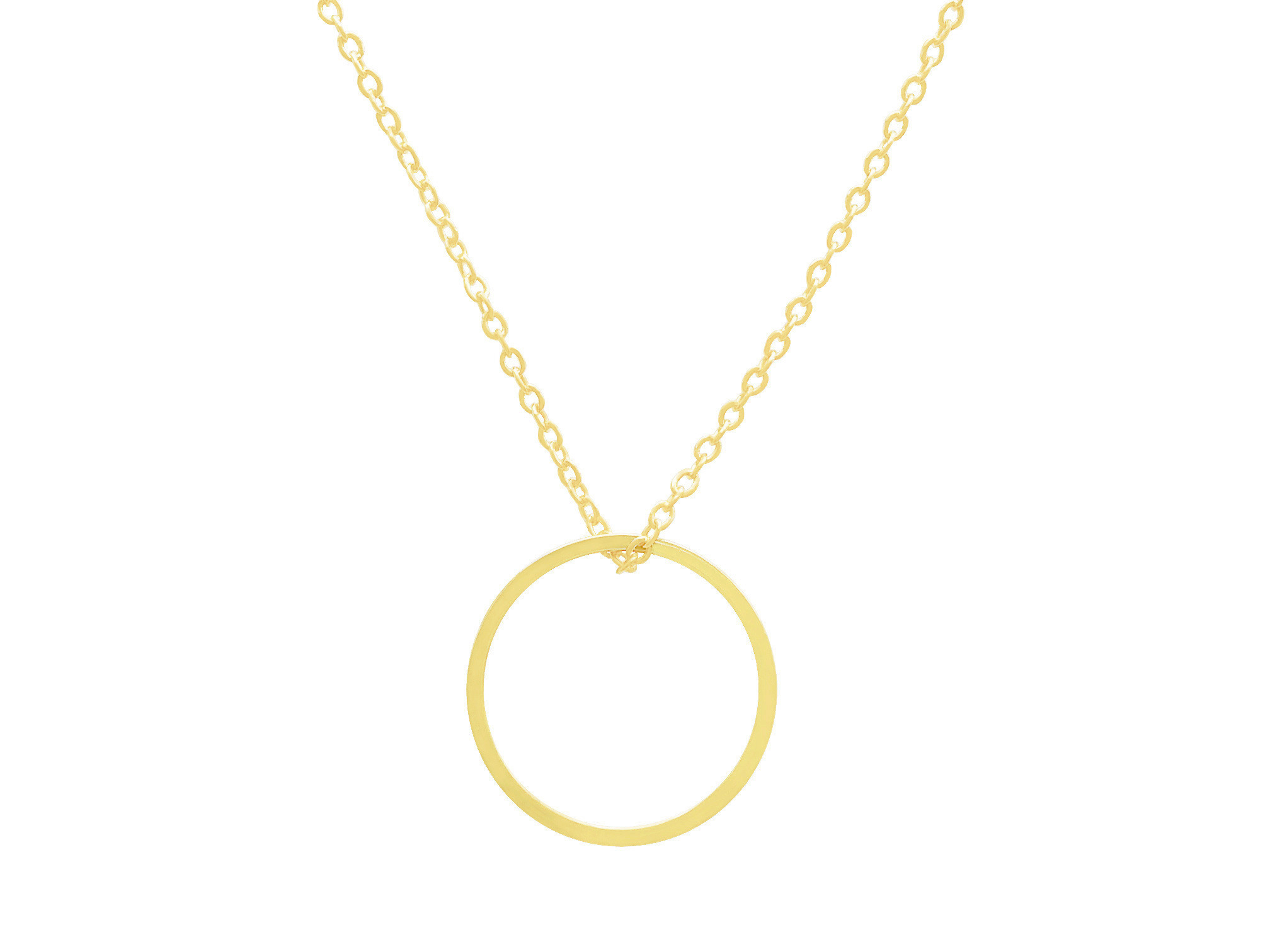 Collier MAHIRA doré à l’or fin pendentif anneau rond-minimaliste-bohème- MARJANE et Cie