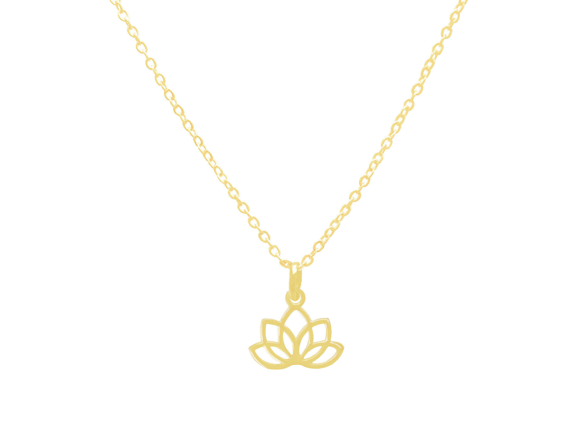 Collier NASRINE doré à l’or fin pendentif fleur de lotus-ras du cou spirituel-minimaliste-bohème - MARJANE et Cie