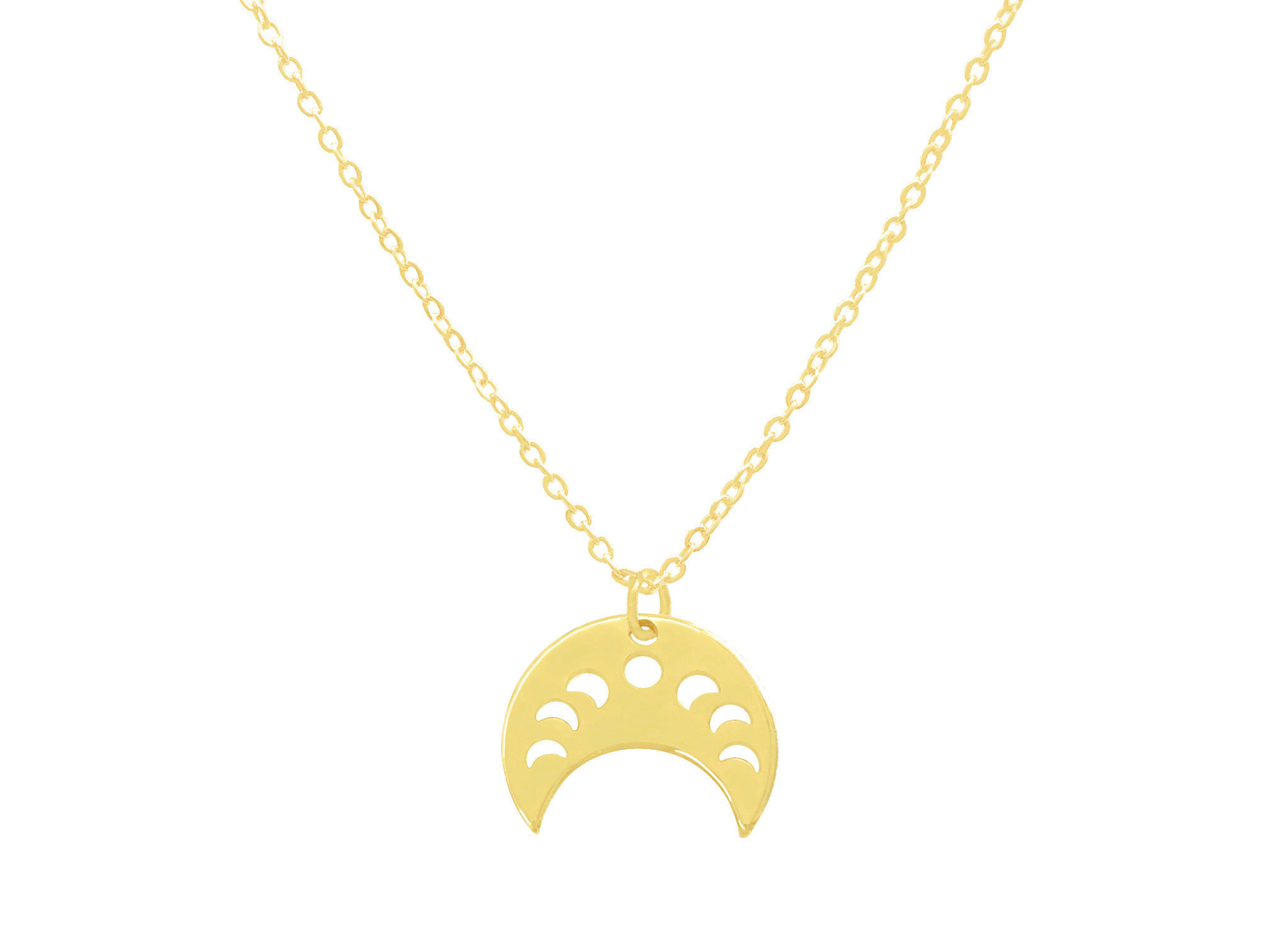 Collier NEDJMA doré à l’or fin pendentif croissant de lune-ras du cou-minimaliste-bohème- MARJANE et Cie