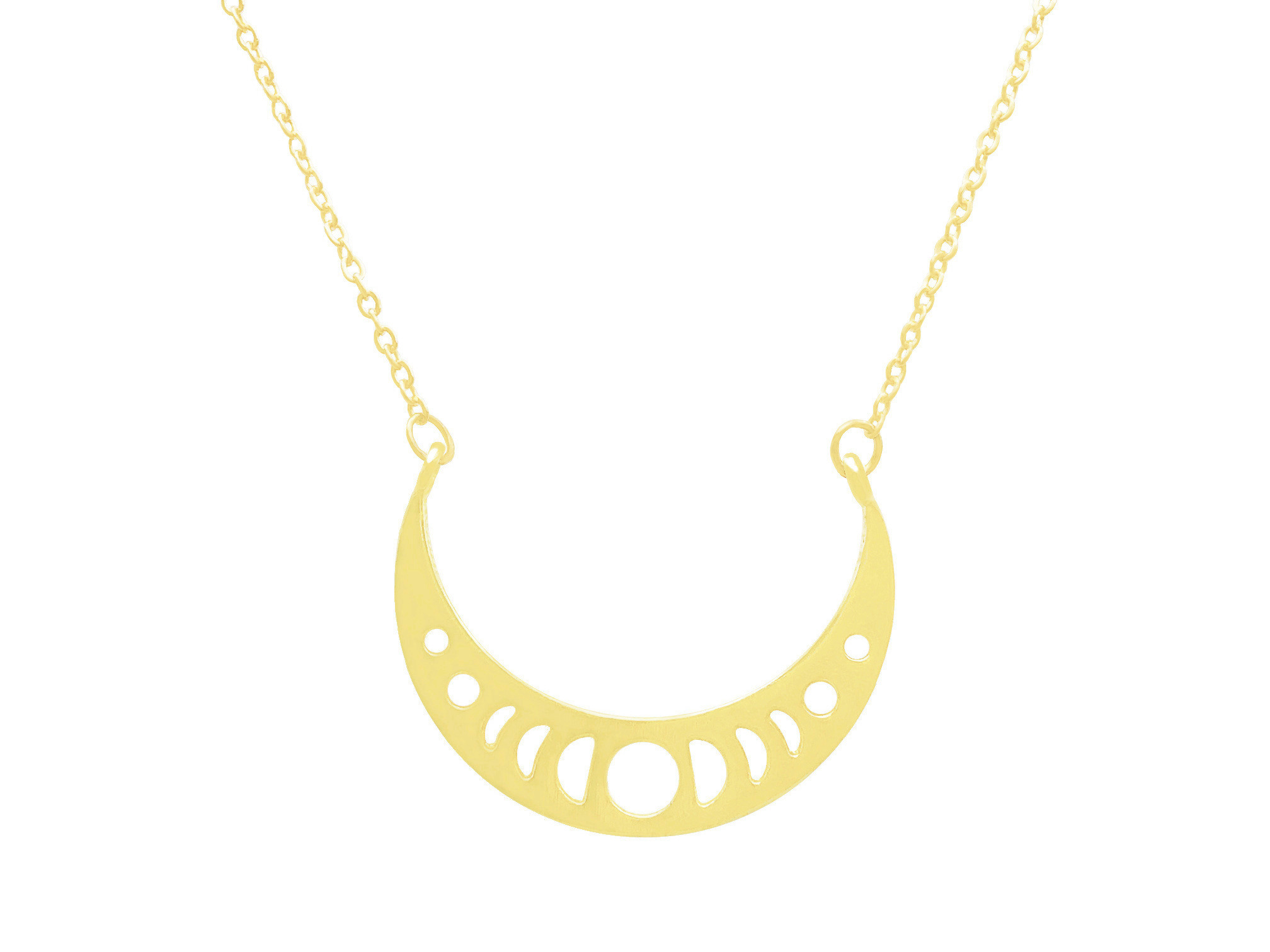 Collier NOOR doré à l’or fin pendentif cycle croissant de lune-minimaliste-bohème- MARJANE et Cie