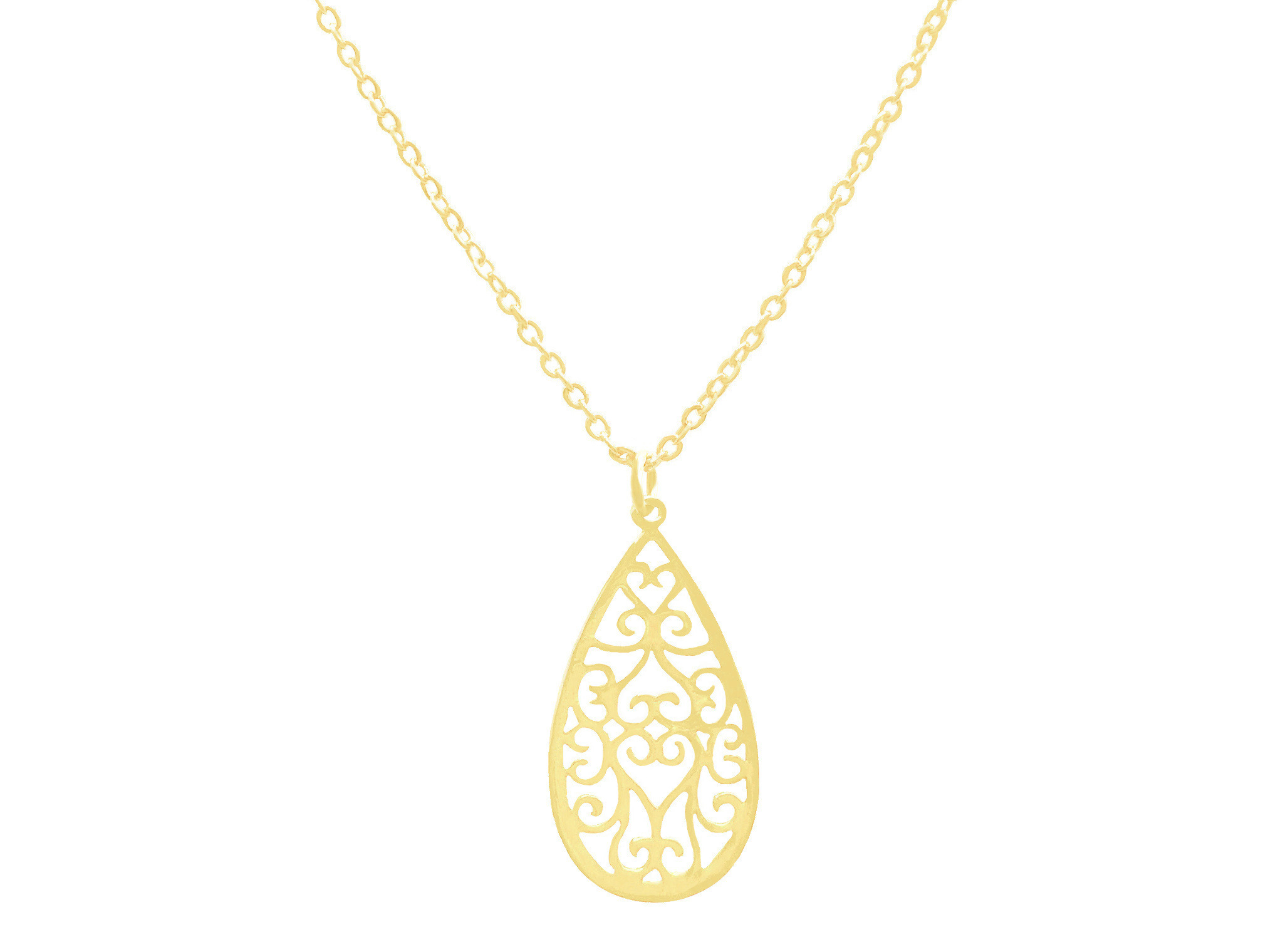 Collier OMAYA doré à l’or fin pendentif goutte motif oriental-minimaliste-bohème - MARJANE et Cie