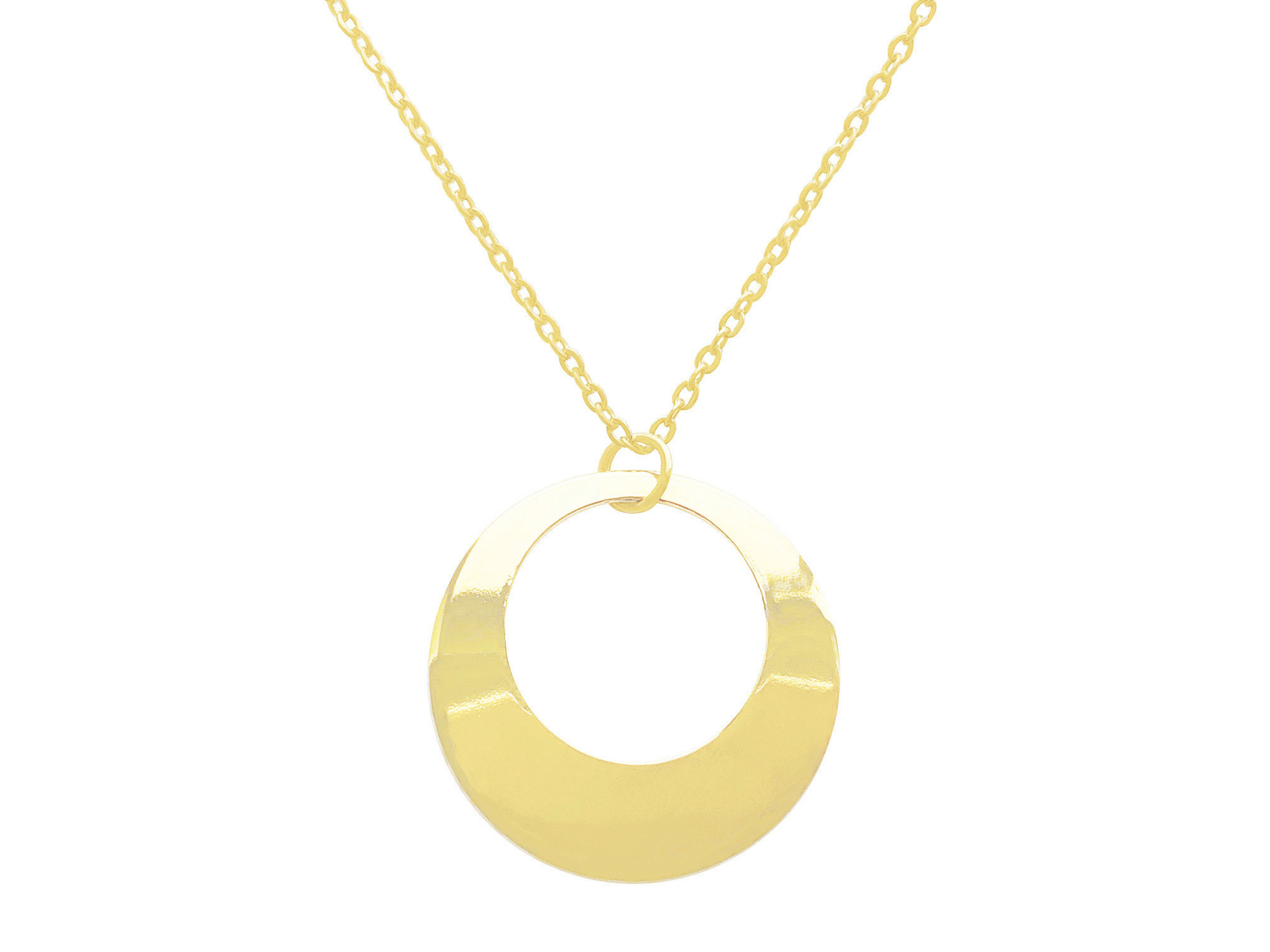 Collier NAHAR acier inoxydable or doré pendentif cercle rond graphique-minimaliste-bohème- MARJANE et Cie