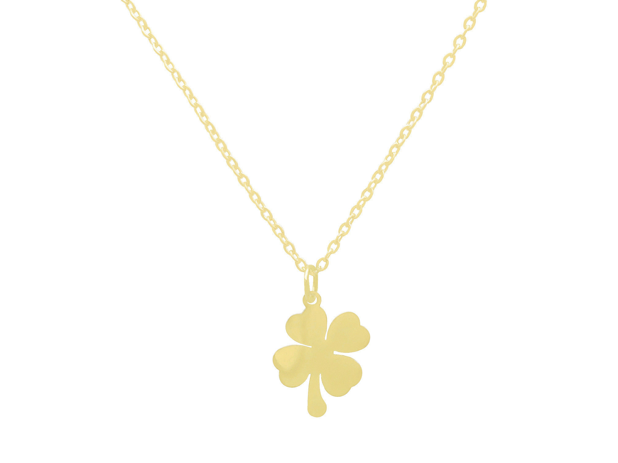 Collier TALIDA acier inoxydable or doré pendentif trèfle a quatre feuilles porte bonheur-minimaliste-bohème- MARJANE et Cie