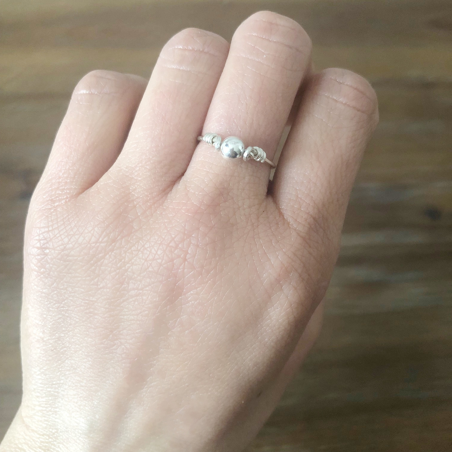 Bague AMRA argent 925 anneau et perle-minimaliste