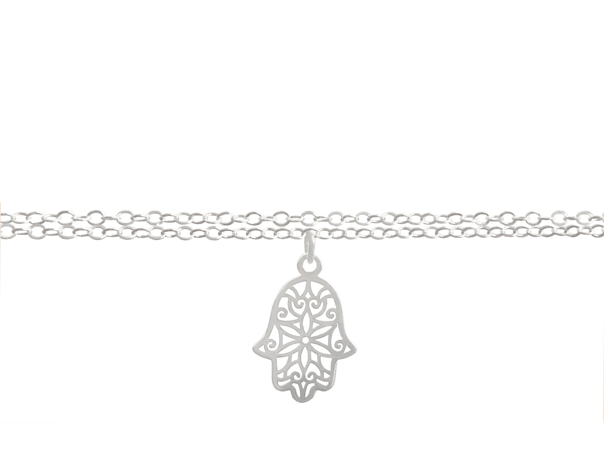 Bracelet FATTOUM argent massif 925 pendentif Main de Fatma Khamsa Hamsa Fatima-minimaliste-bohème - MARJANE et Cie