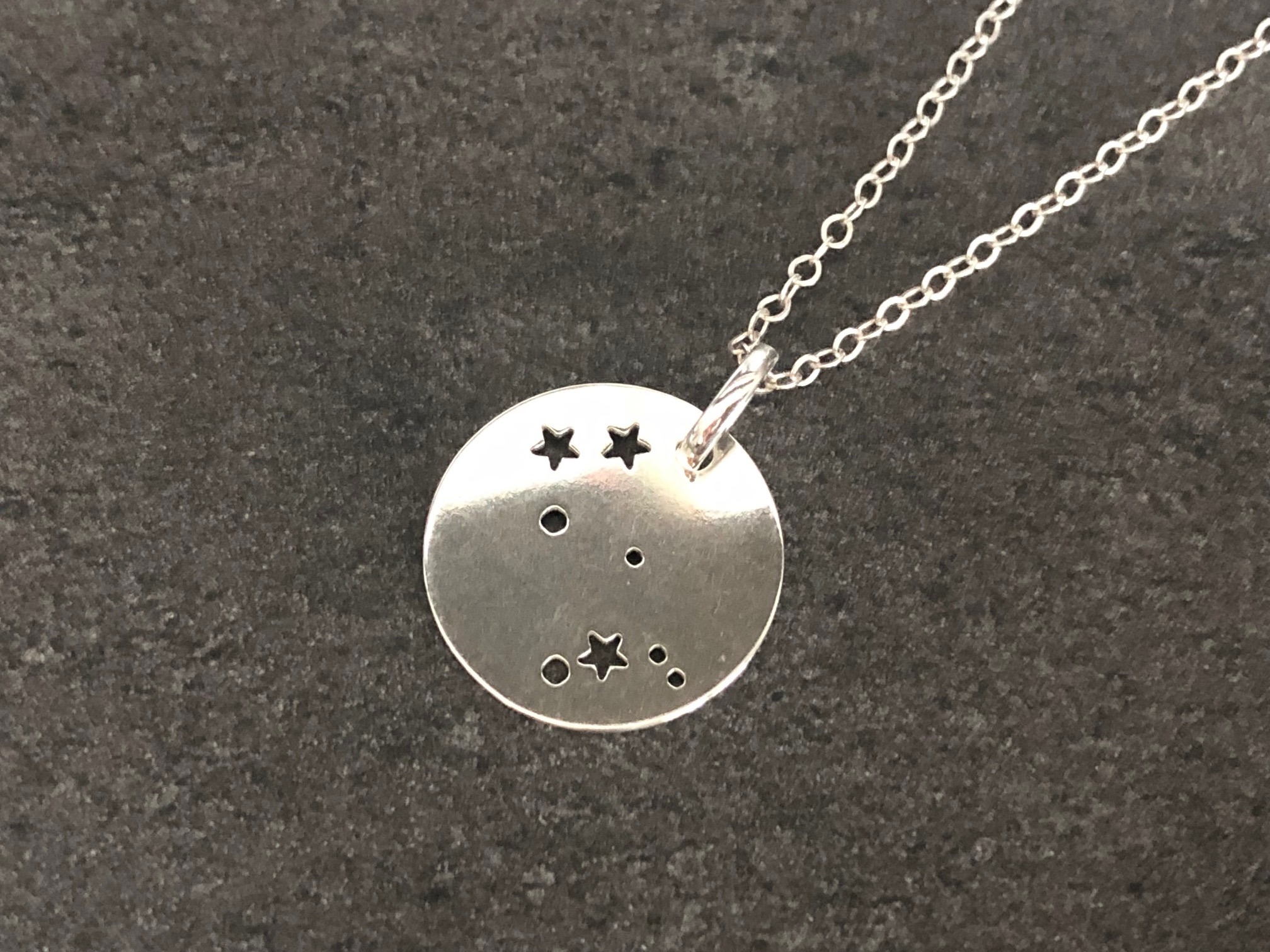 Collier TOURIA argent pendentif constellation gémeau