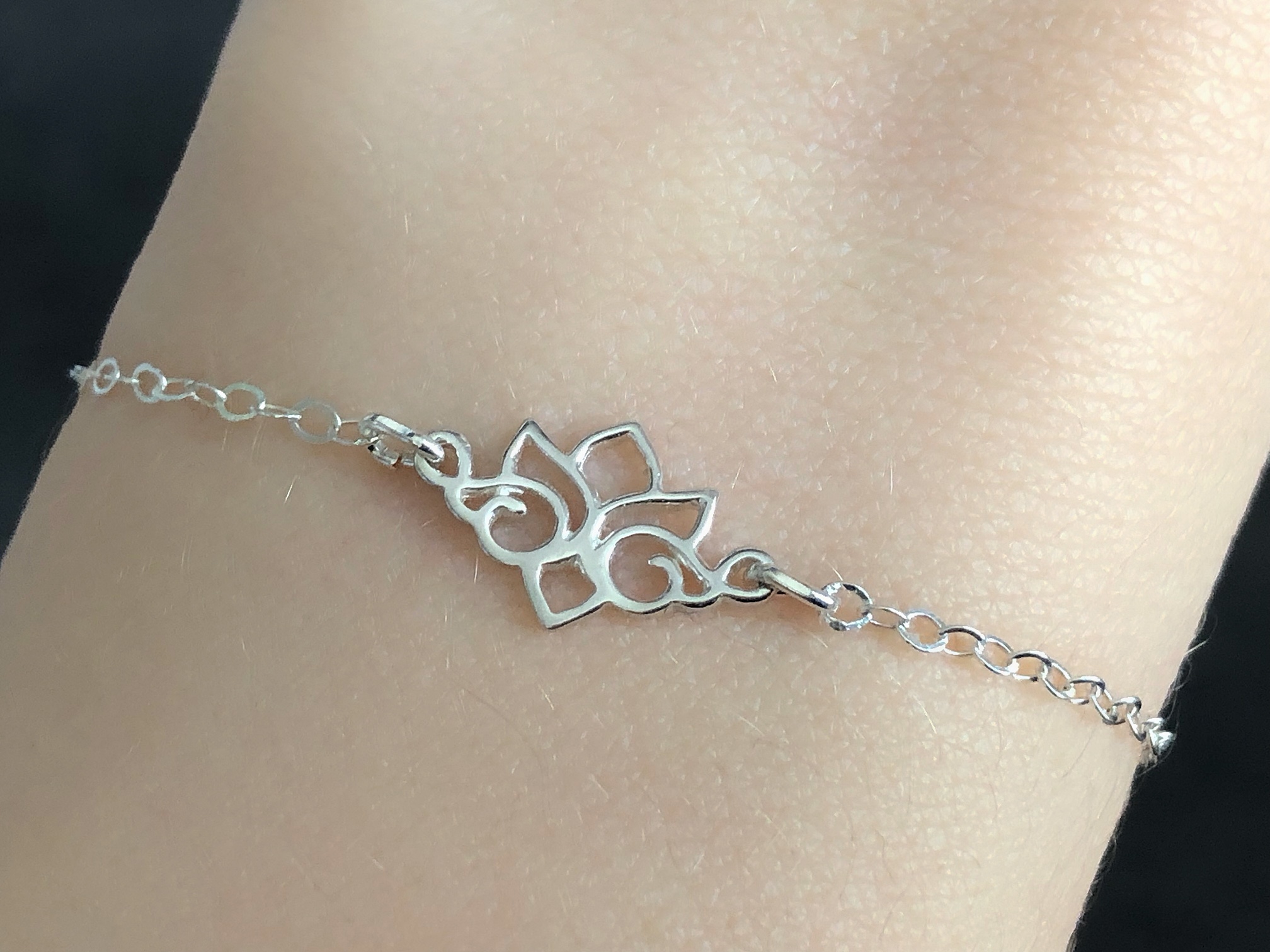 Bracelet AFNANE argent fleur de lotus