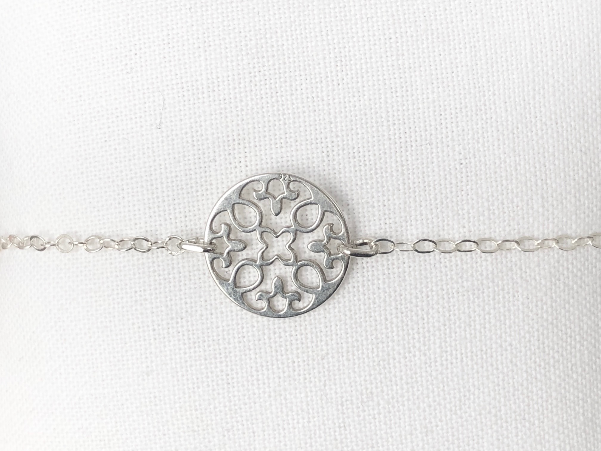 Bracelet ROKAYA argent breloque rosace fleur