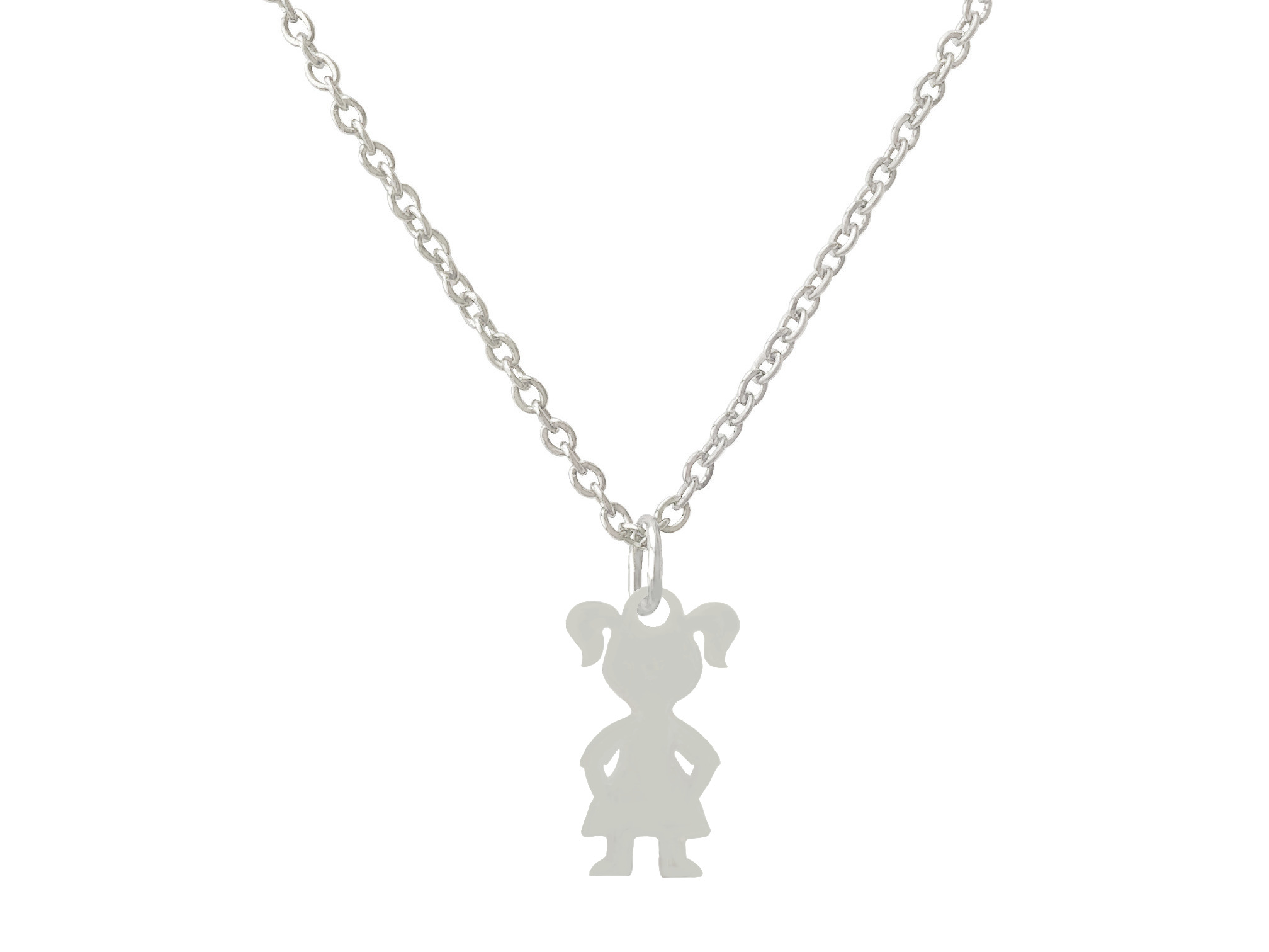 Collier TAFHA acier inoxydable argent pendentif breloque fillette-collier enfant - MARJANE et Cie