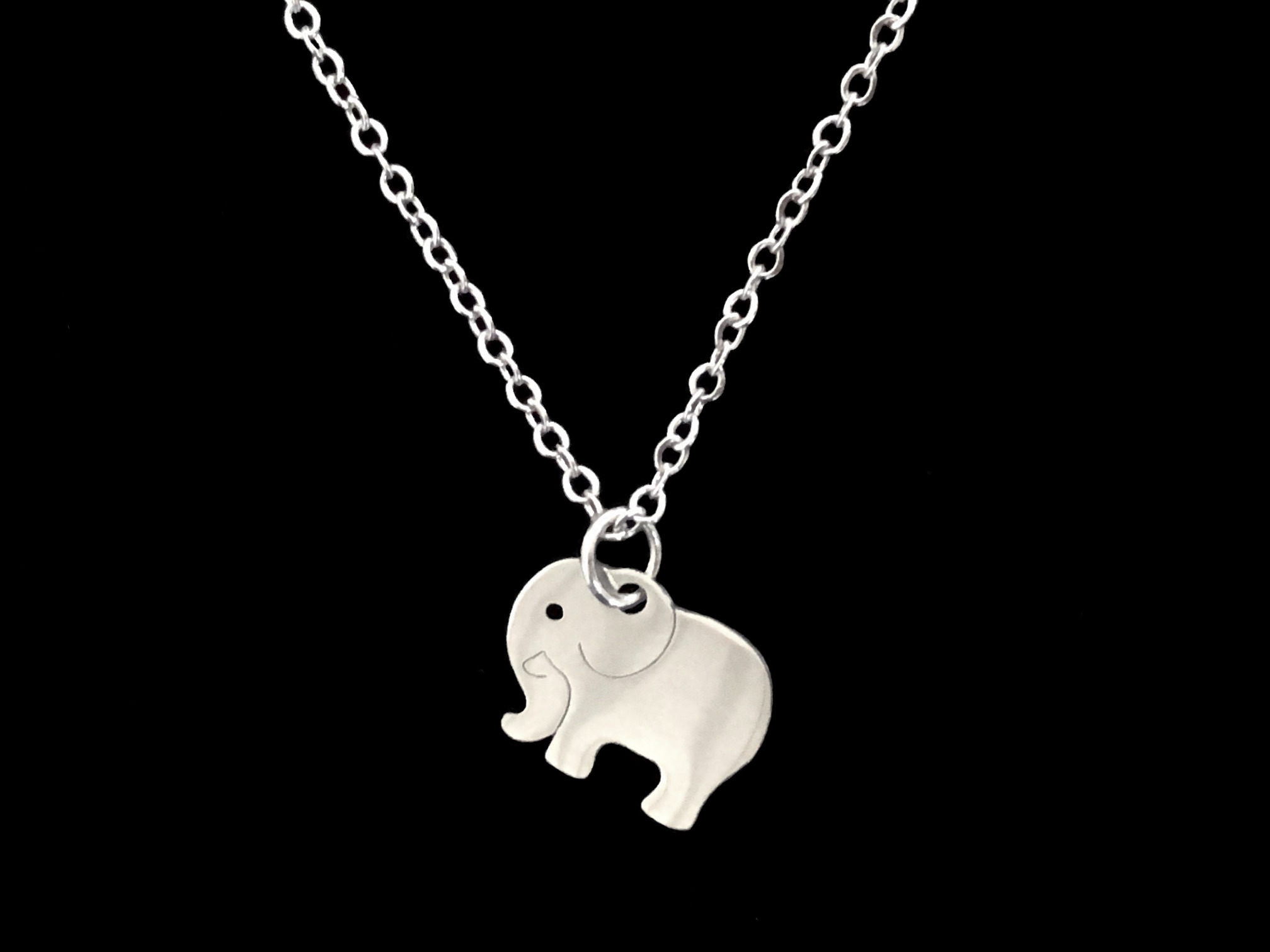 Collier HIMA acier inoxydable argent pendentif éléphant-collier fille