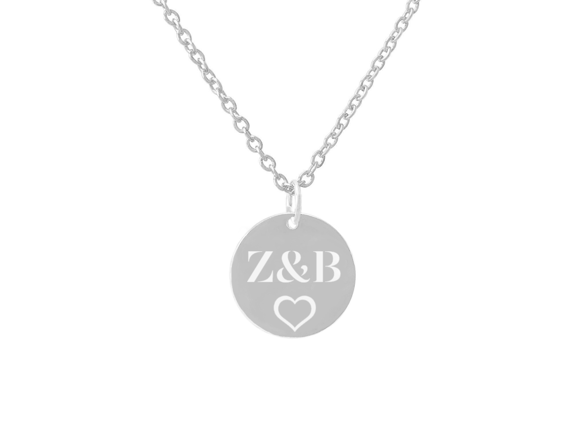 Collier ASMA2 femme acier inoxydable argent pendentif médaille gravée personnalisable - MARJANE et Cie