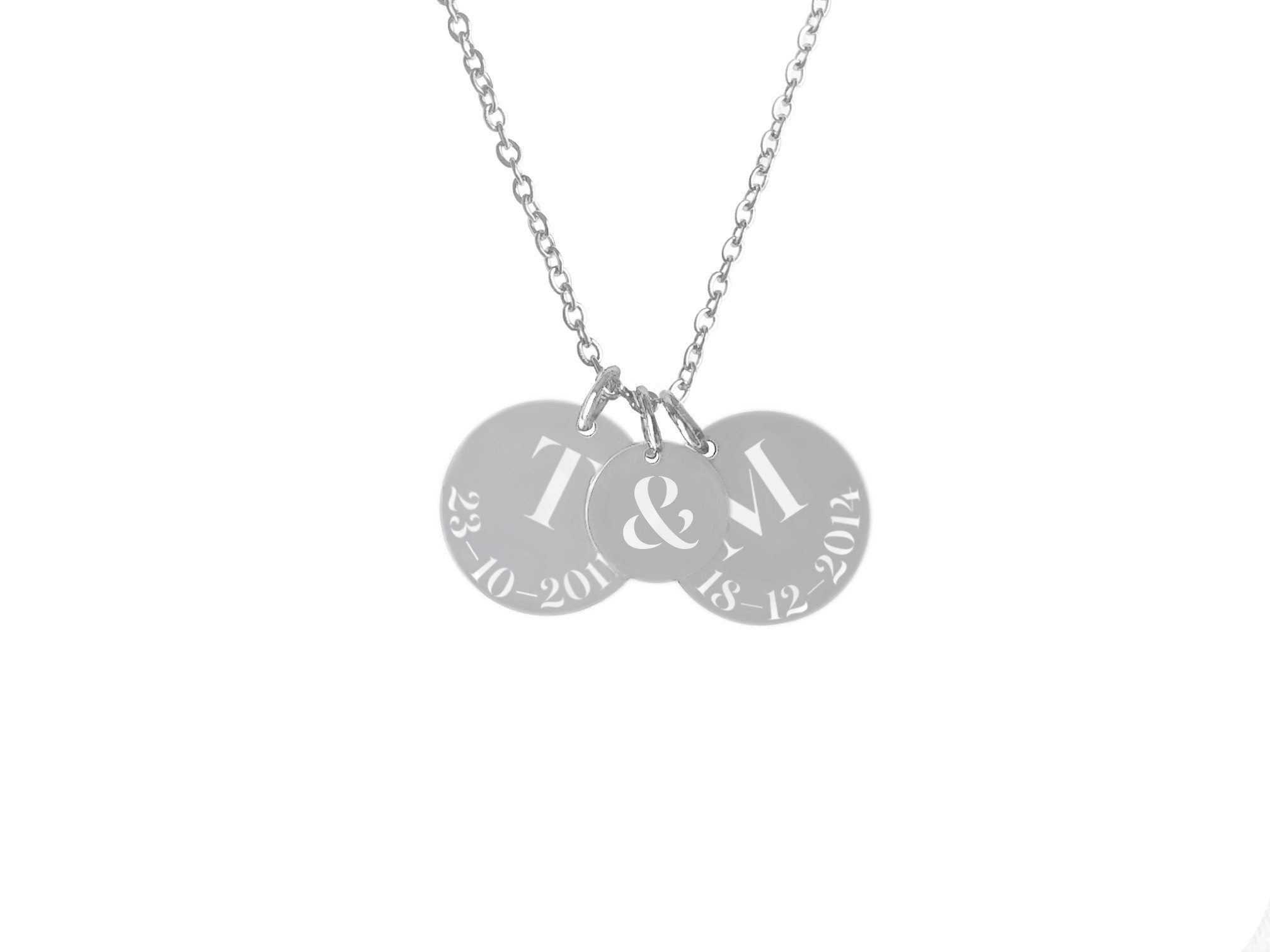 Collier ARZAN2 femme acier inoxydable argent médailles gravées personnalisées minimaliste - MARJANE et Cie