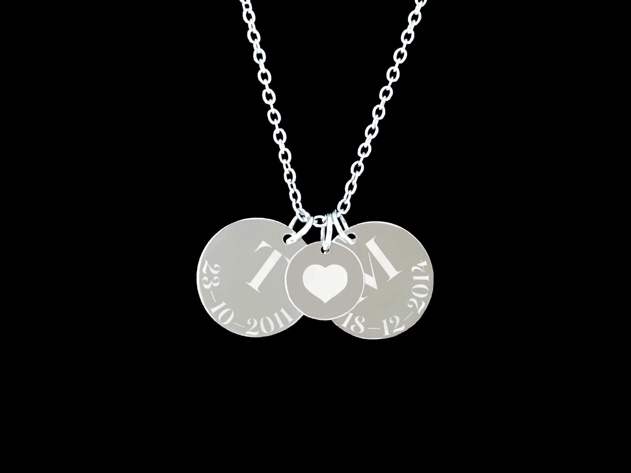 Collier ARZAN2 acier inoxydable argent médailles personnalisables cadeau saint valentin - MARJANE et Cie