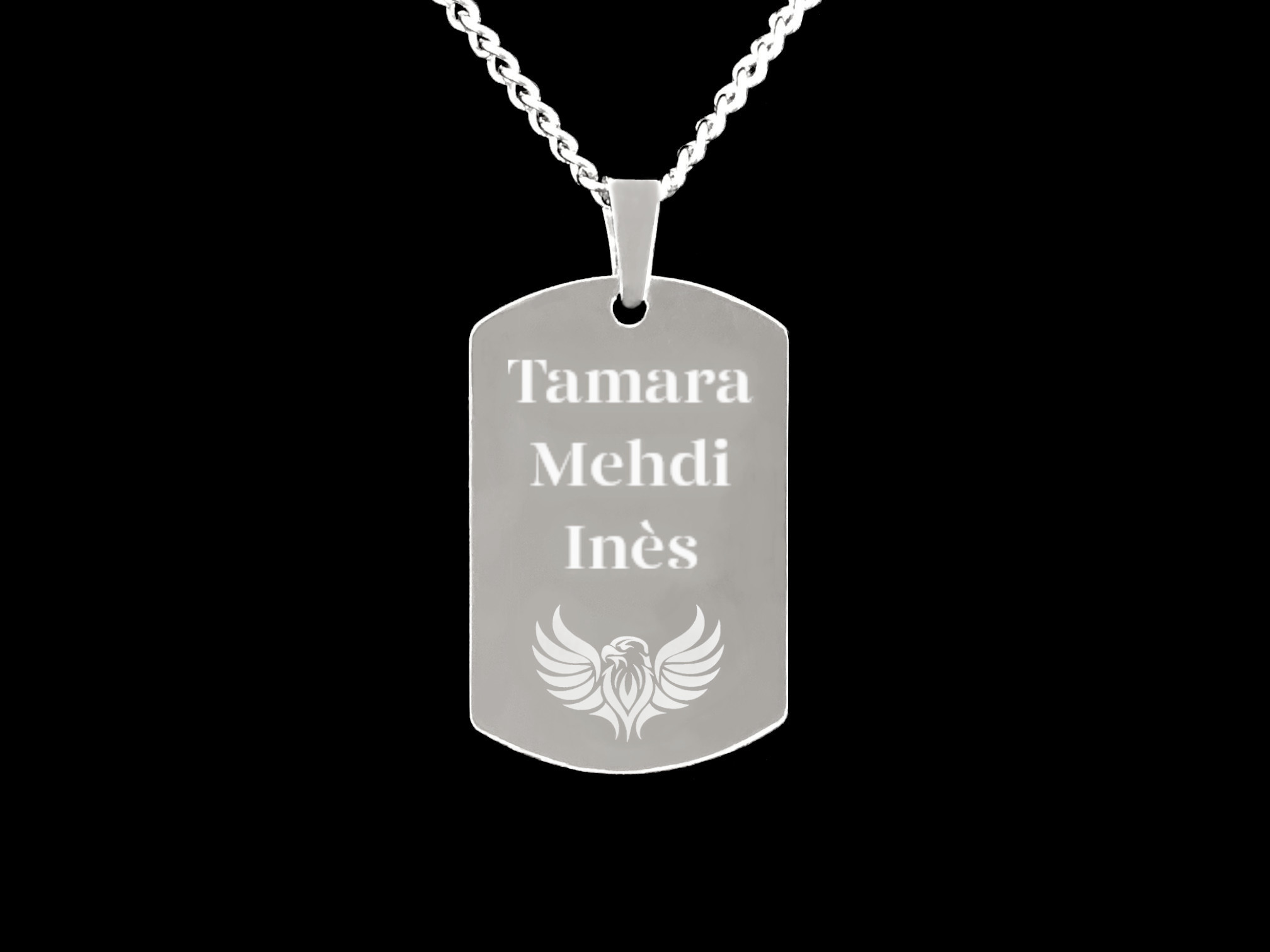 Collier DARIS1 homme acier inoxydable argent médaille militaire personnalisable cadeau anniversaire - MARJANE et Cie