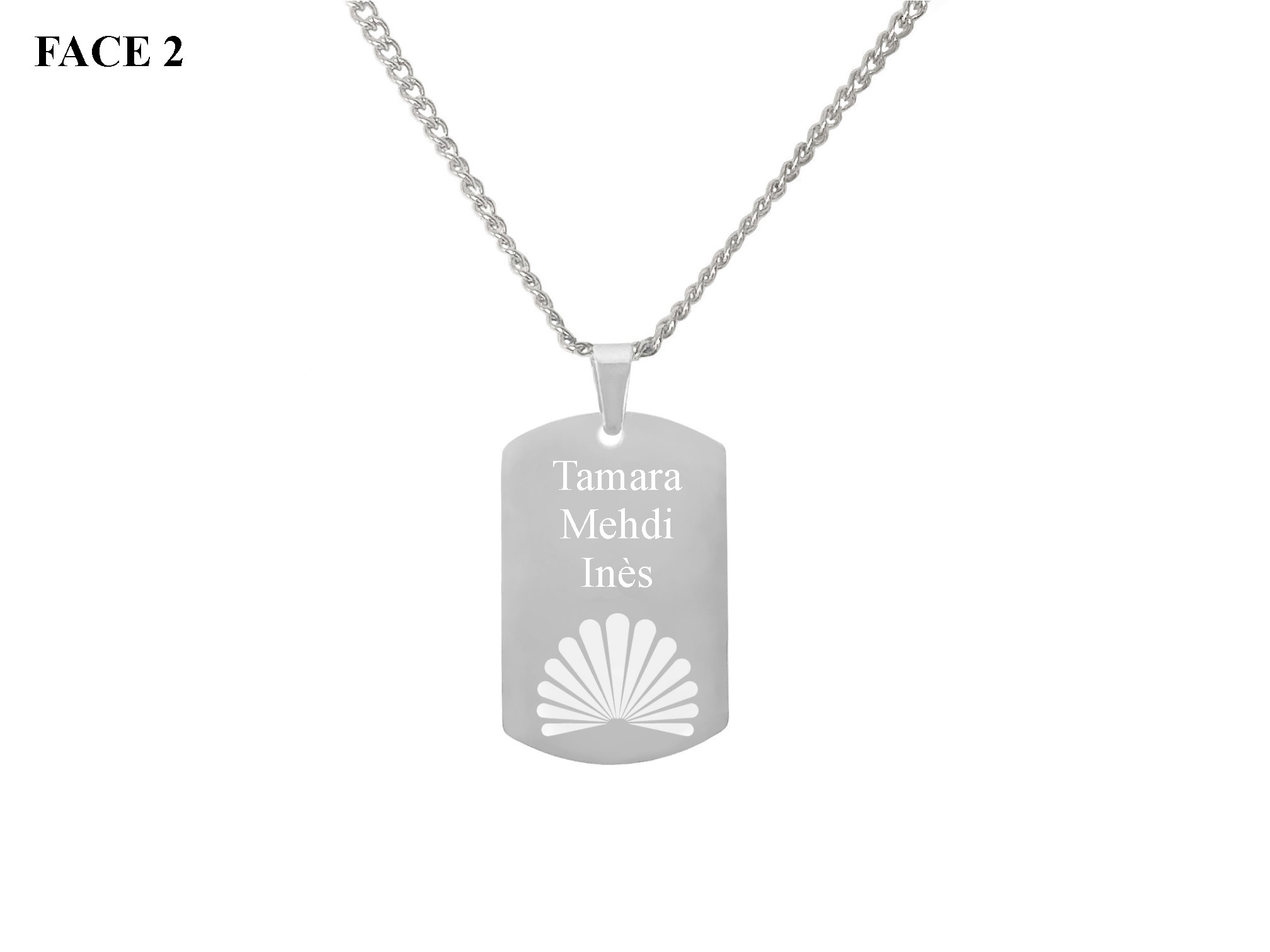 Collier DARIS2 homme acier inoxydable argent médaille militaire personnalisable cadeau anniversaire - MARJANE et Cie