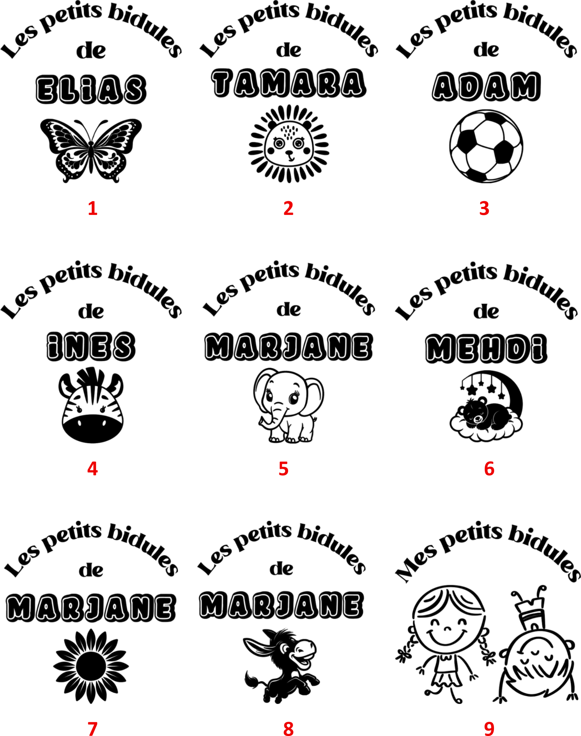 Flocage tote bag bébé verso - MARJANE et Cie