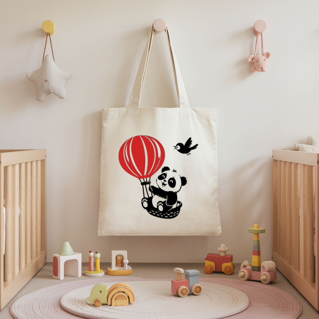 Tote bag bébé personnalisable Voyage léger en coton avec flocage, cadeau naissance- MARJANE et Cie