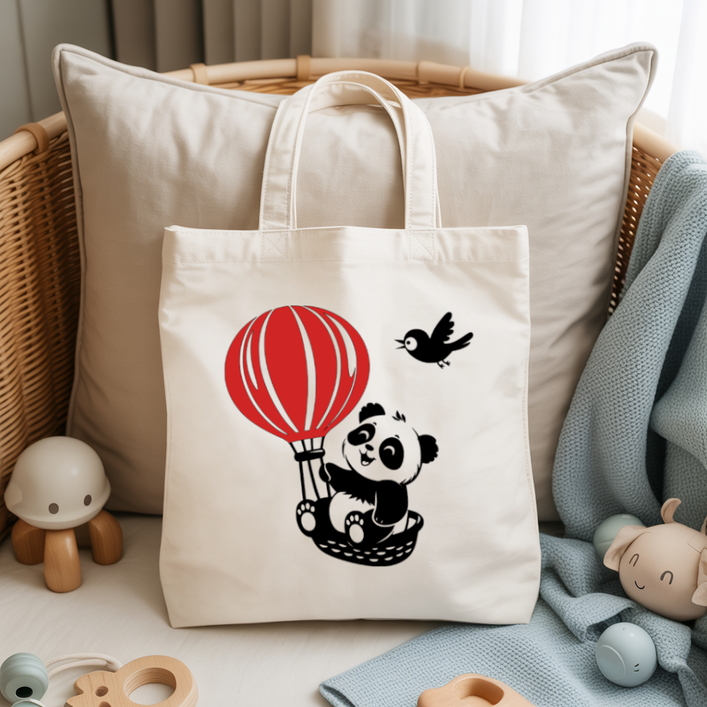 Tote bag bébé personnalisé Voyage léger en coton avec flocage couleur - MARJANE et Cie