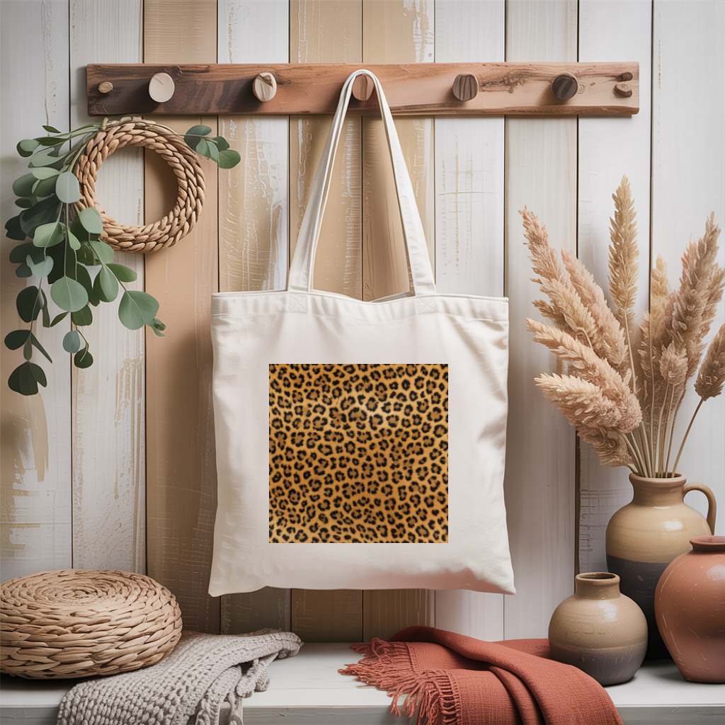 Tote bag femme motif léopard suspendu - MARJANE et Cie