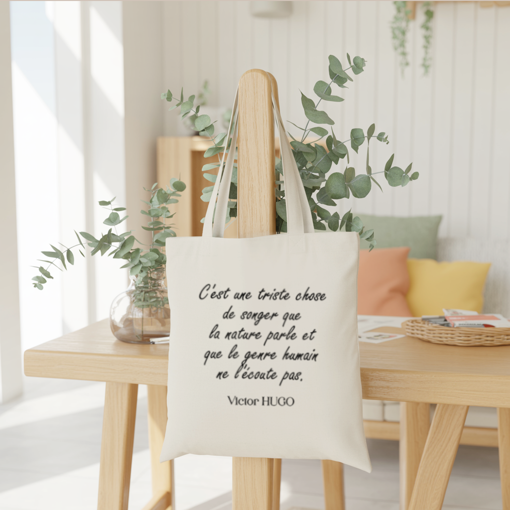 Tote bag femme message engagé suspendu, citation sur la nature - MARJANE et Cie