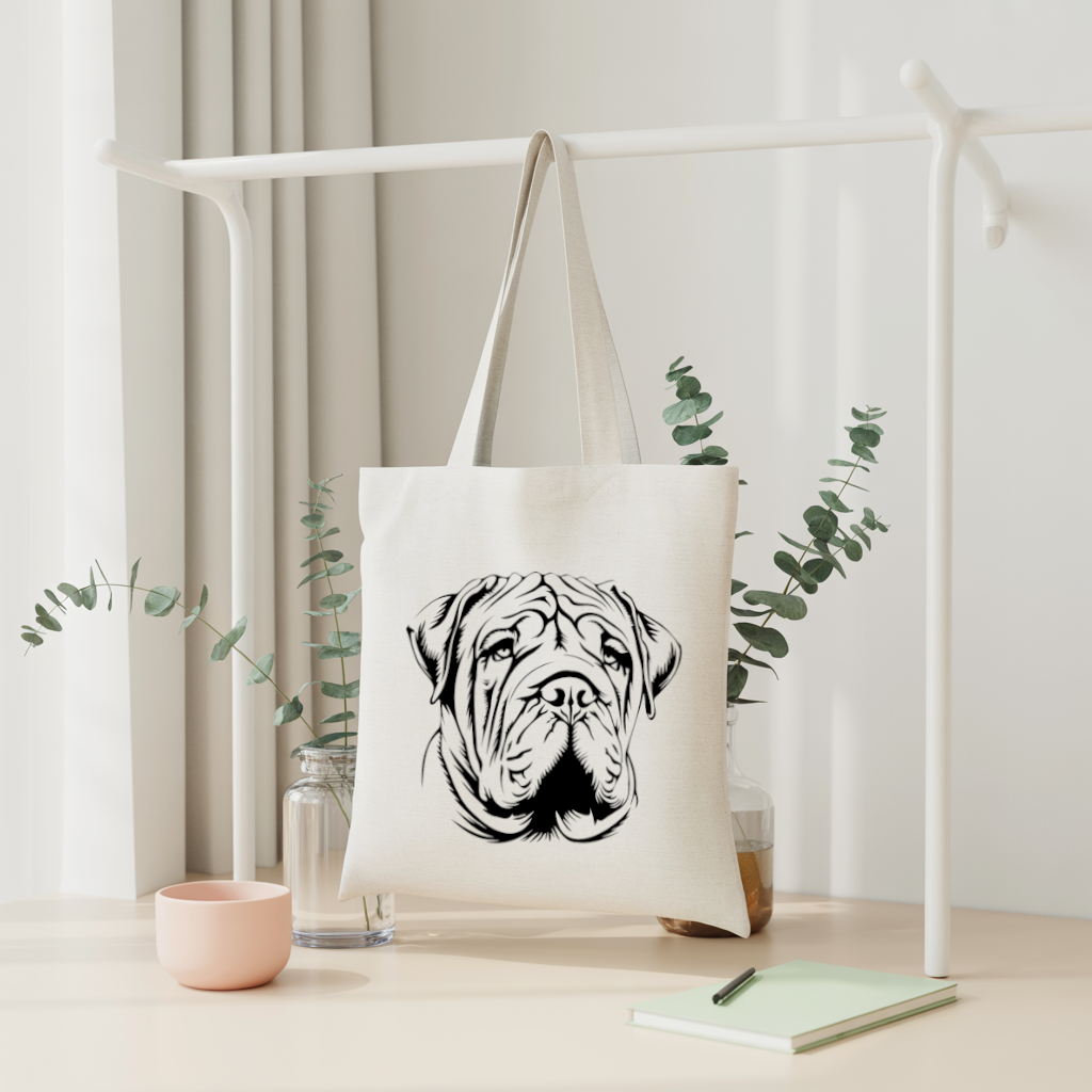 Tote bag femme chien Shar Pei monochrome suspendu - MARJANE et Cie