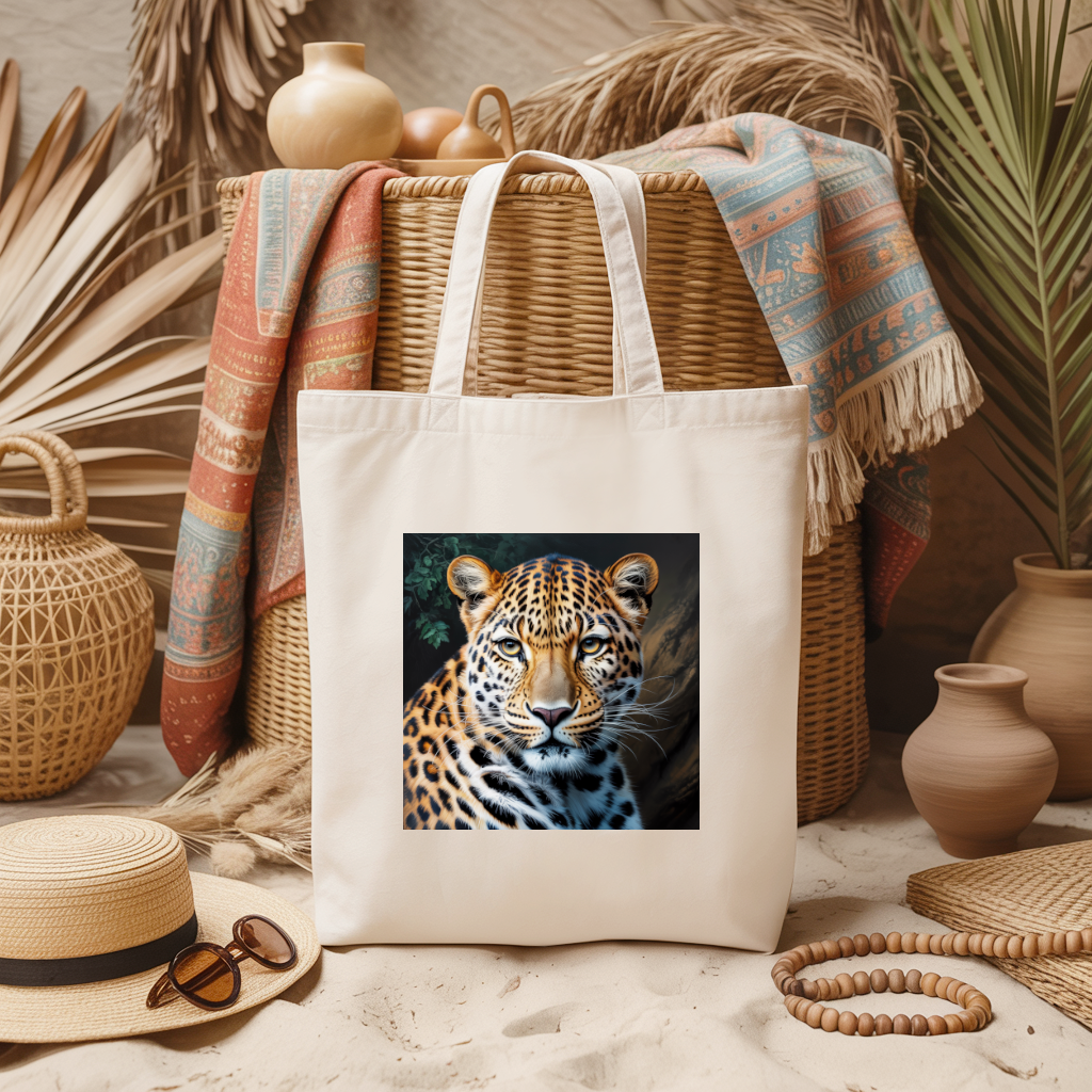 Tote bag femme léopard majestueux en couleur – puissance féline - MARJANE et Cie