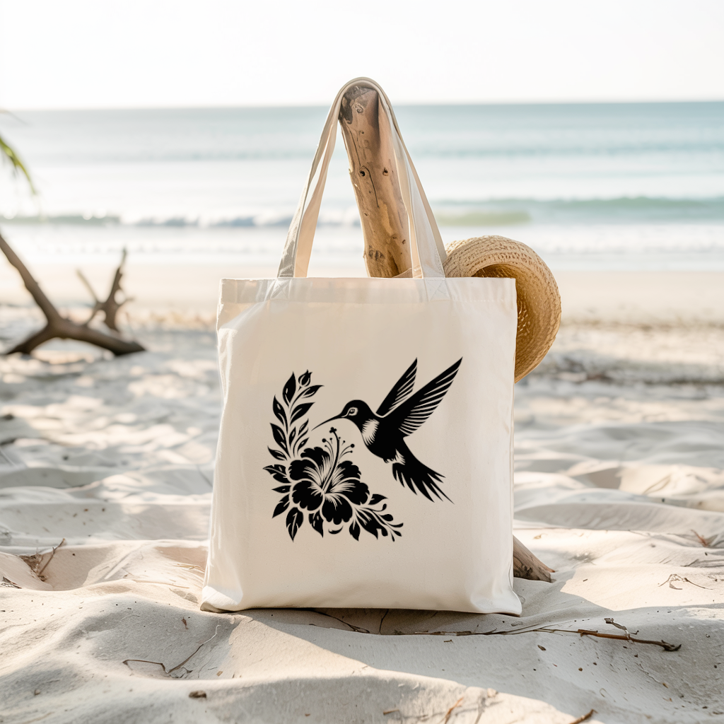 Tote bag femme illustré d’un oiseau perruche en couleur posé sur un canapé – style naturaliste - MARJANE et Cie