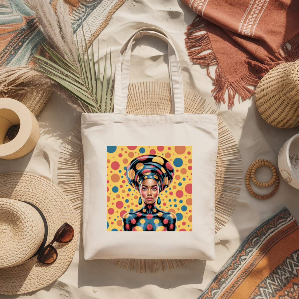 Tote bag femme inspiration pop, illustration féminine puissante en couleur - MARJANE et Cie