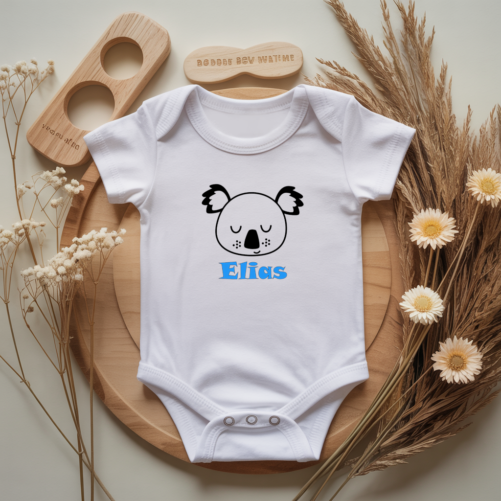 Body bébé personnalisé avec illustration d’un koala adorable flocage couleur, cadeau naissance - MARJANE et Cie