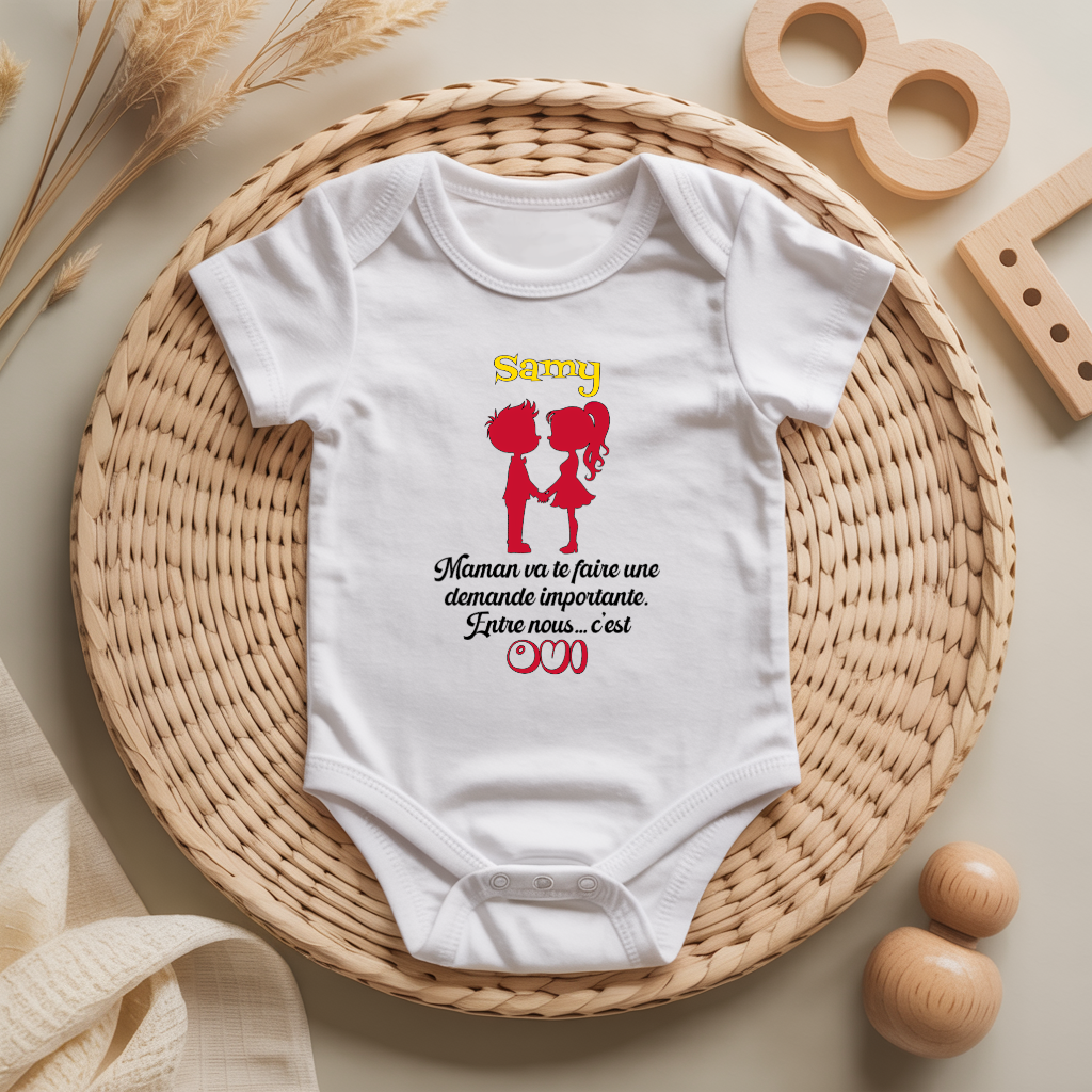 Body bébé personnalisé demande en mariage, cadeau naissance - MARJANE et Cie